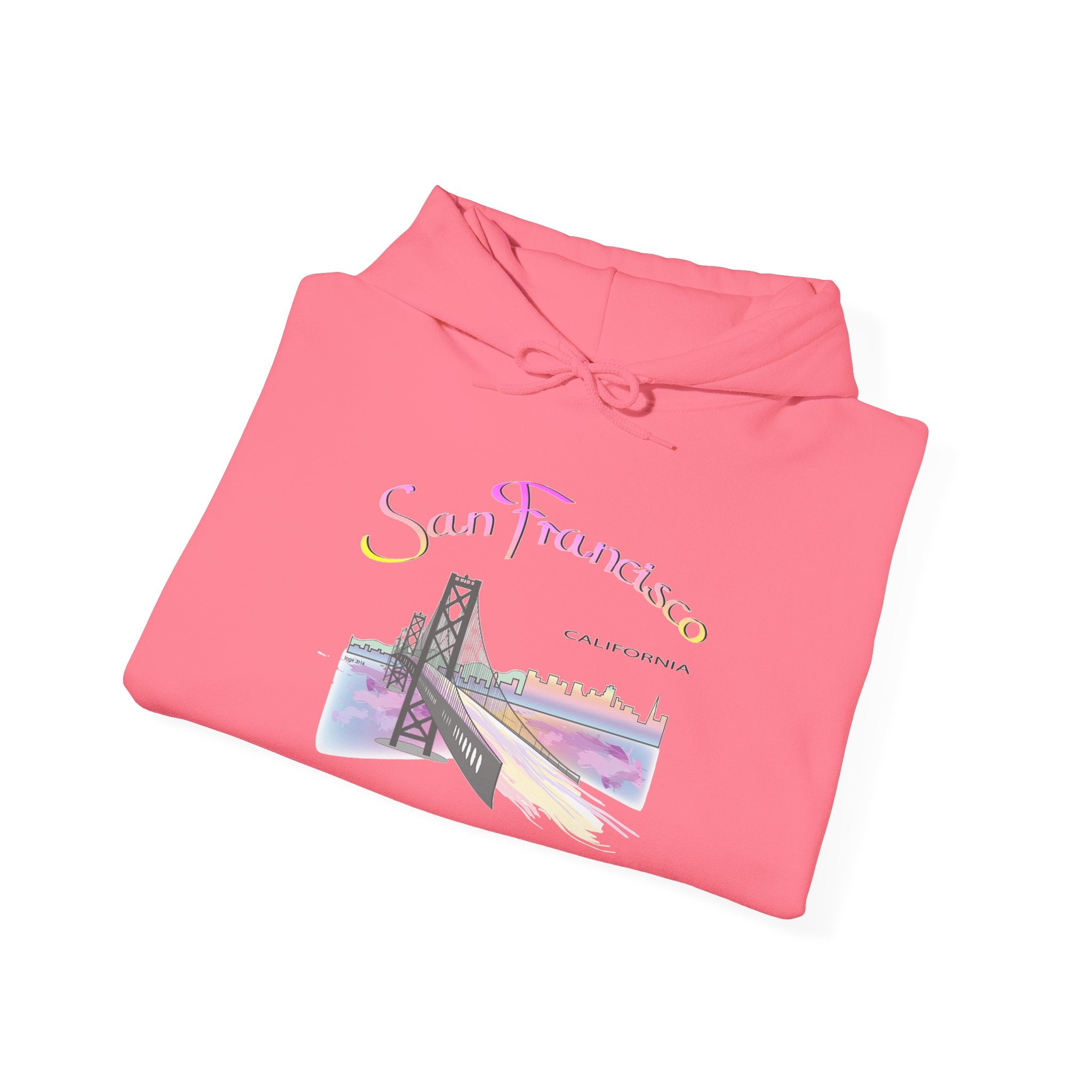 San Francisco Rainbow Bridge Graphic Hoodie - Unisex Heavy Blend™ Hooded Sweatshirt