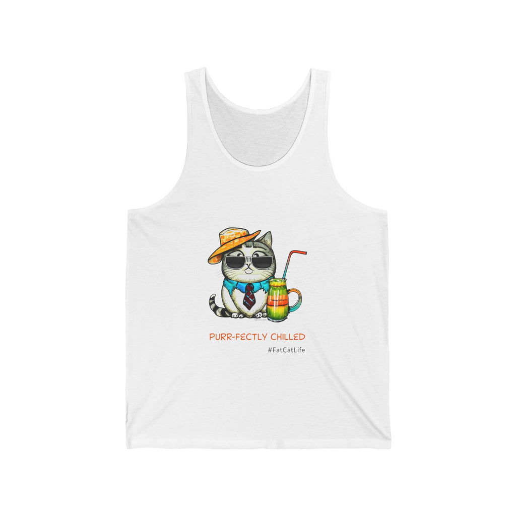 Chilled Cat Graphic Unisex Jersey Tank