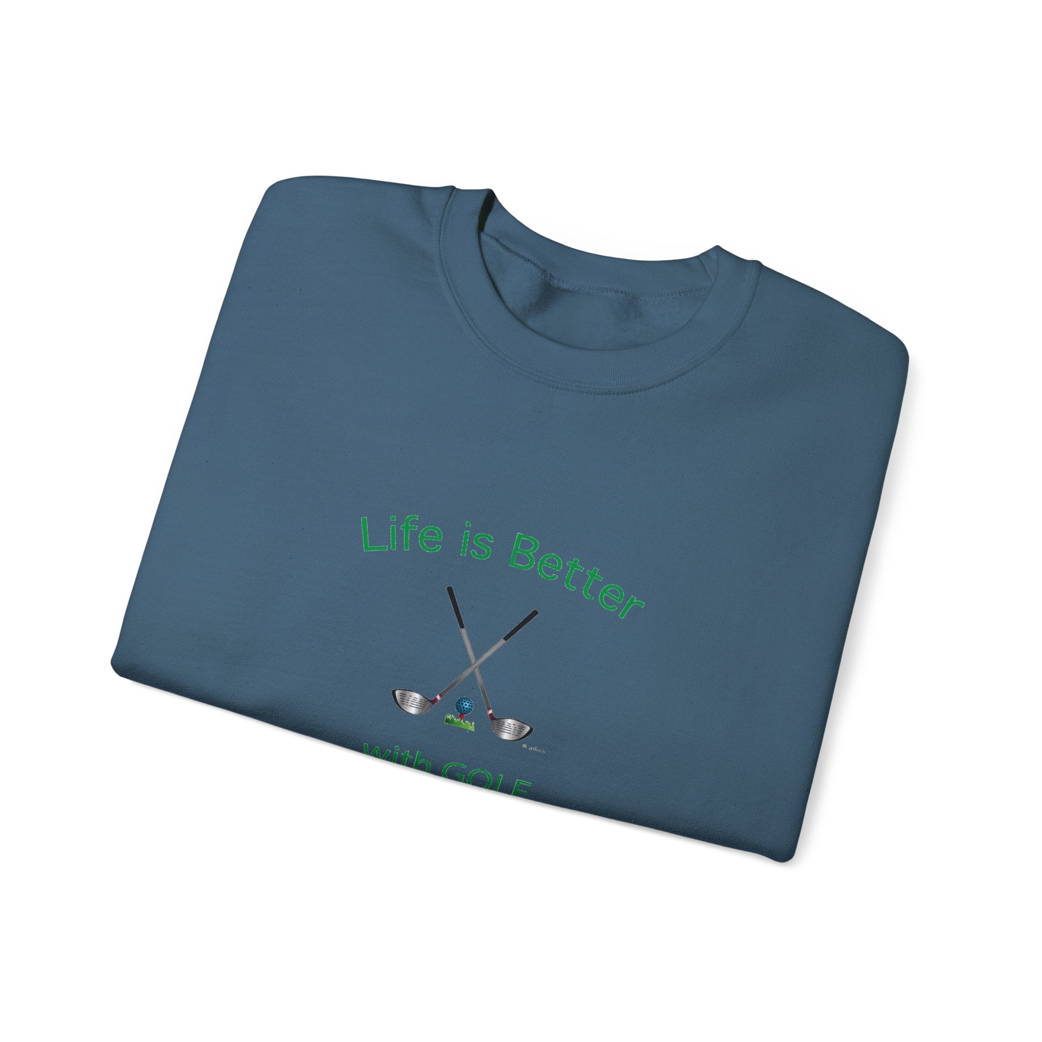 Life Is Better with Golf Graphic Unisex Heavy Blend™ Crewneck Sweatshirt