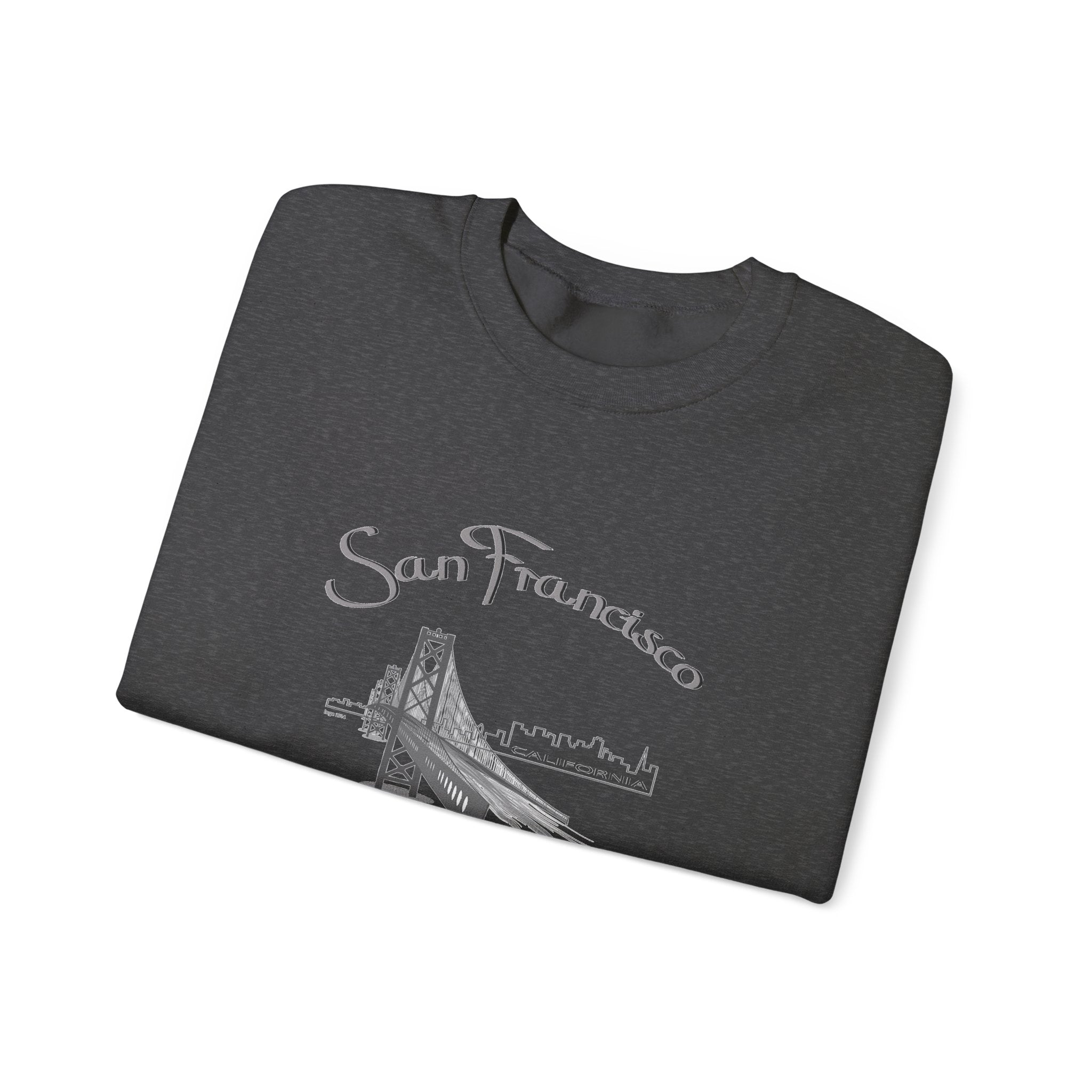 San Francisco Bridge Crewneck Sweatshirt — Vintage City Skyline Pullover