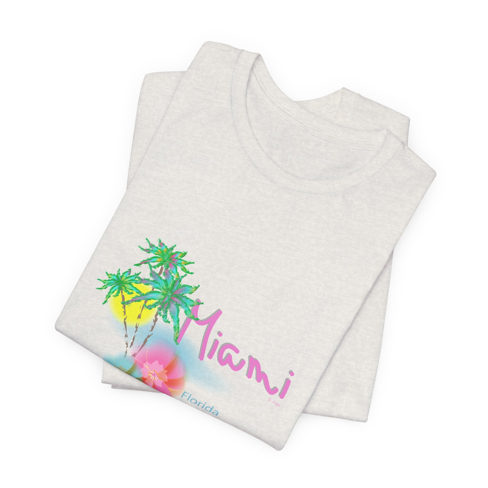 MIAMI, Florida Palm Sunset Graphic Unisex Jersey Short Sleeve Tee
