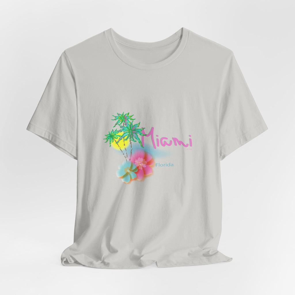 MIAMI, Florida Palm Sunset Graphic Unisex Jersey Short Sleeve Tee