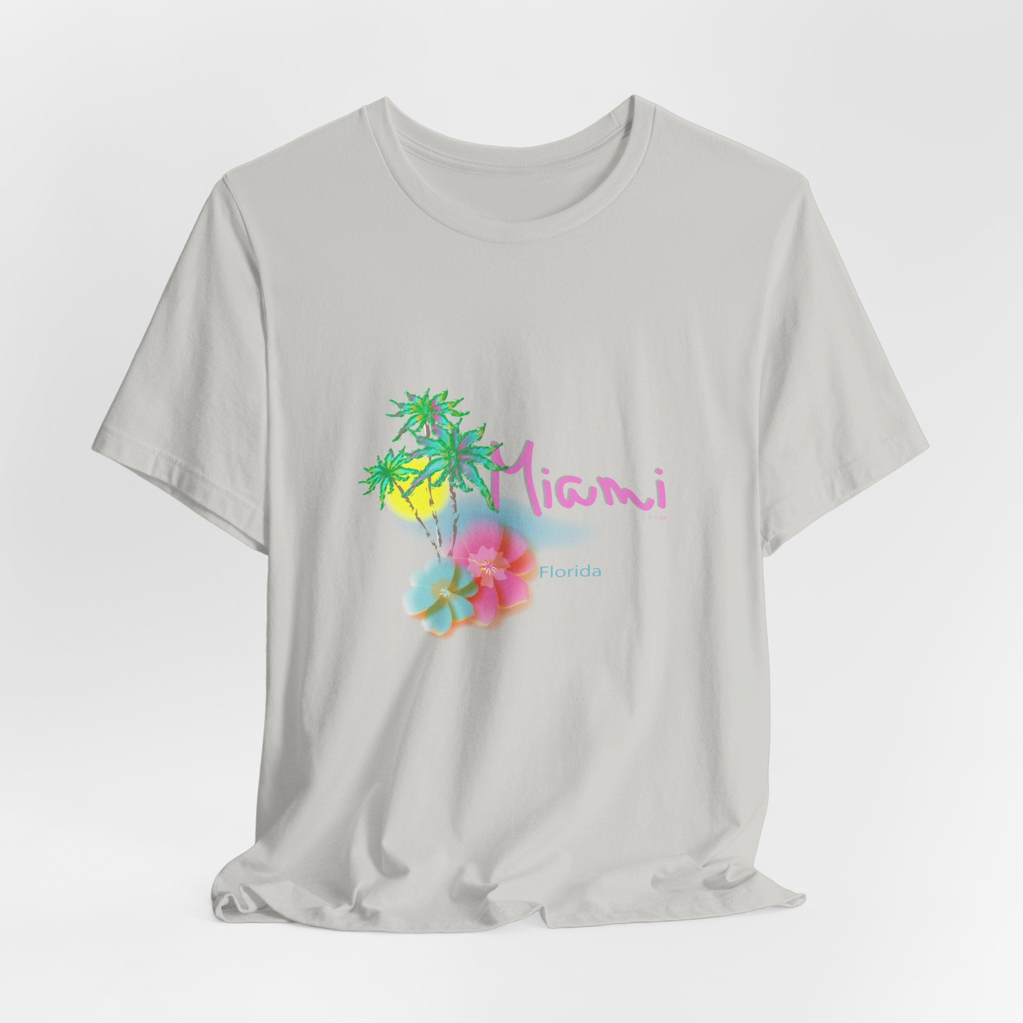 MIAMI, Florida Palm Sunset Graphic Unisex Jersey Short Sleeve Tee