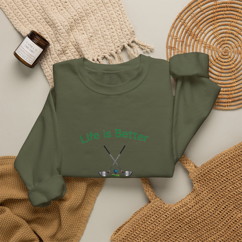 Life Is Better with Golf Graphic Unisex Heavy Blend™ Crewneck Sweatshirt