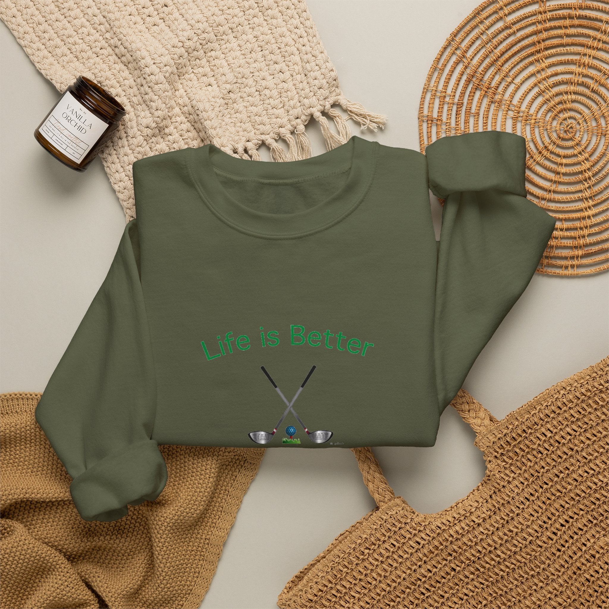 Life Is Better with Golf Graphic Unisex Heavy Blend™ Crewneck Sweatshirt