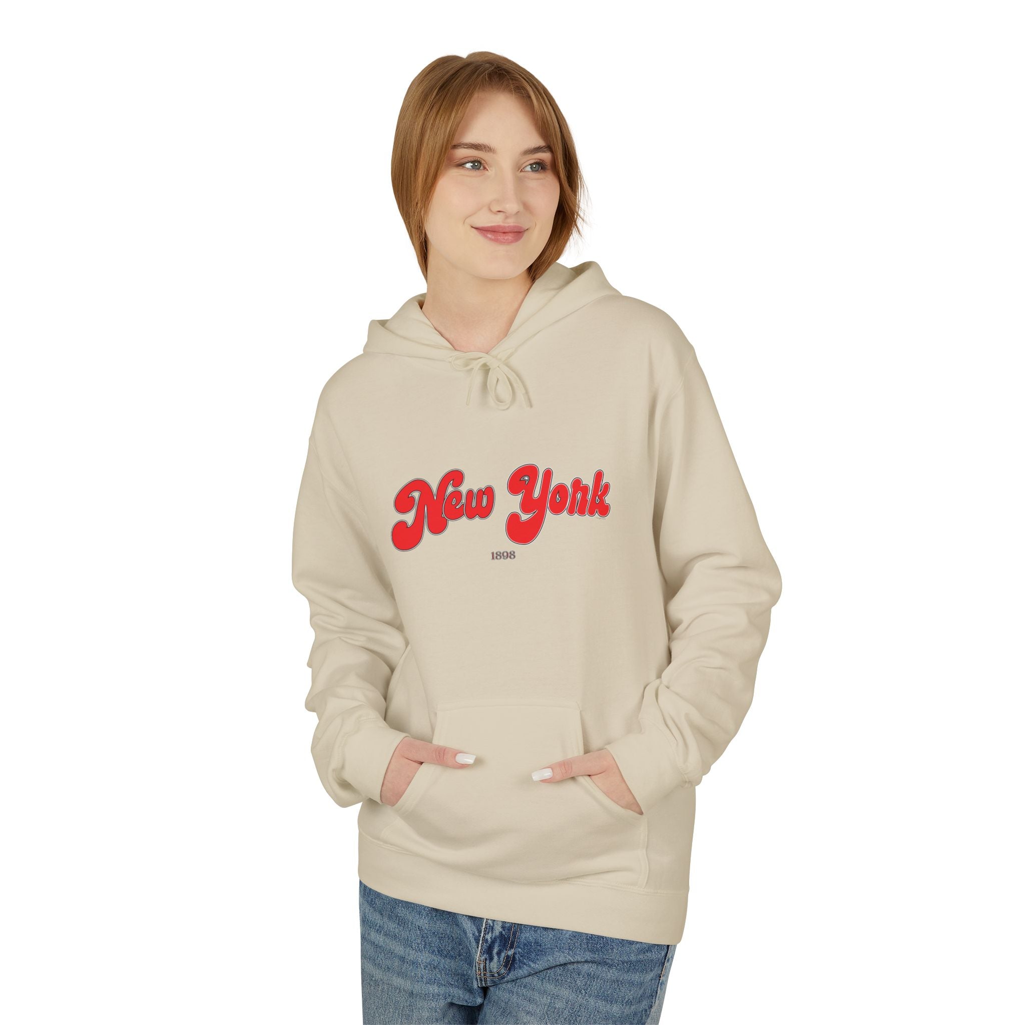 New York 1898 Retro Typography Hoodie