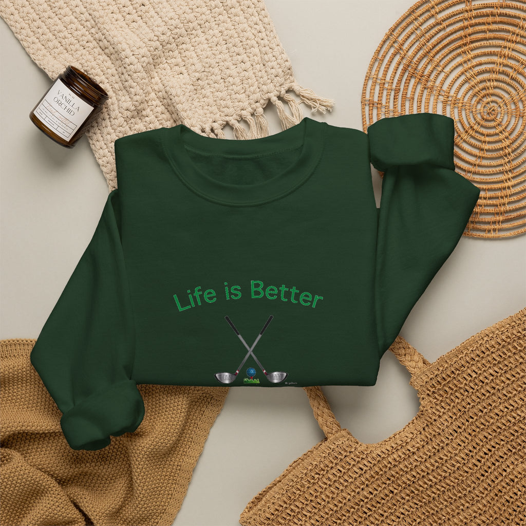 Life Is Better with Golf Graphic Unisex Heavy Blend™ Crewneck Sweatshirt