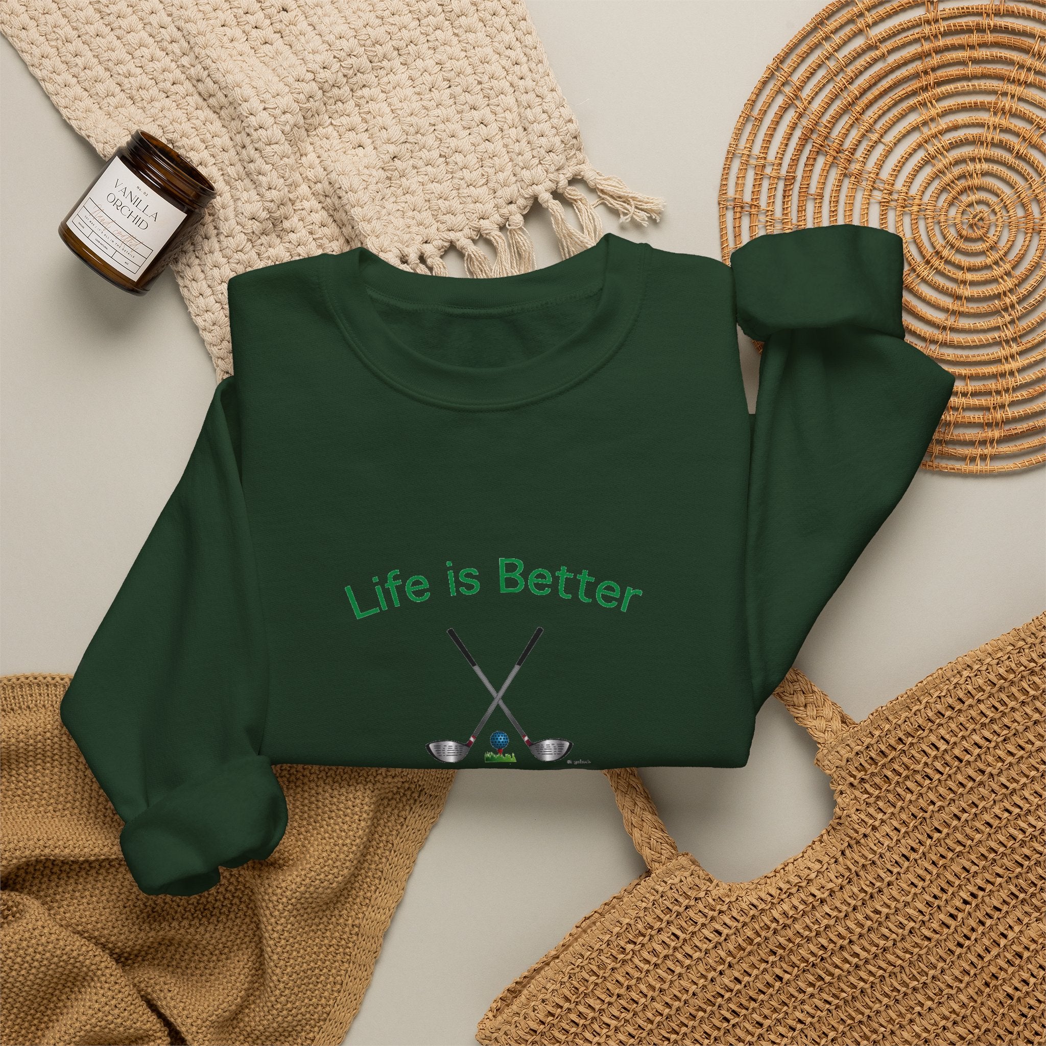 Life Is Better with Golf Graphic Unisex Heavy Blend™ Crewneck Sweatshirt