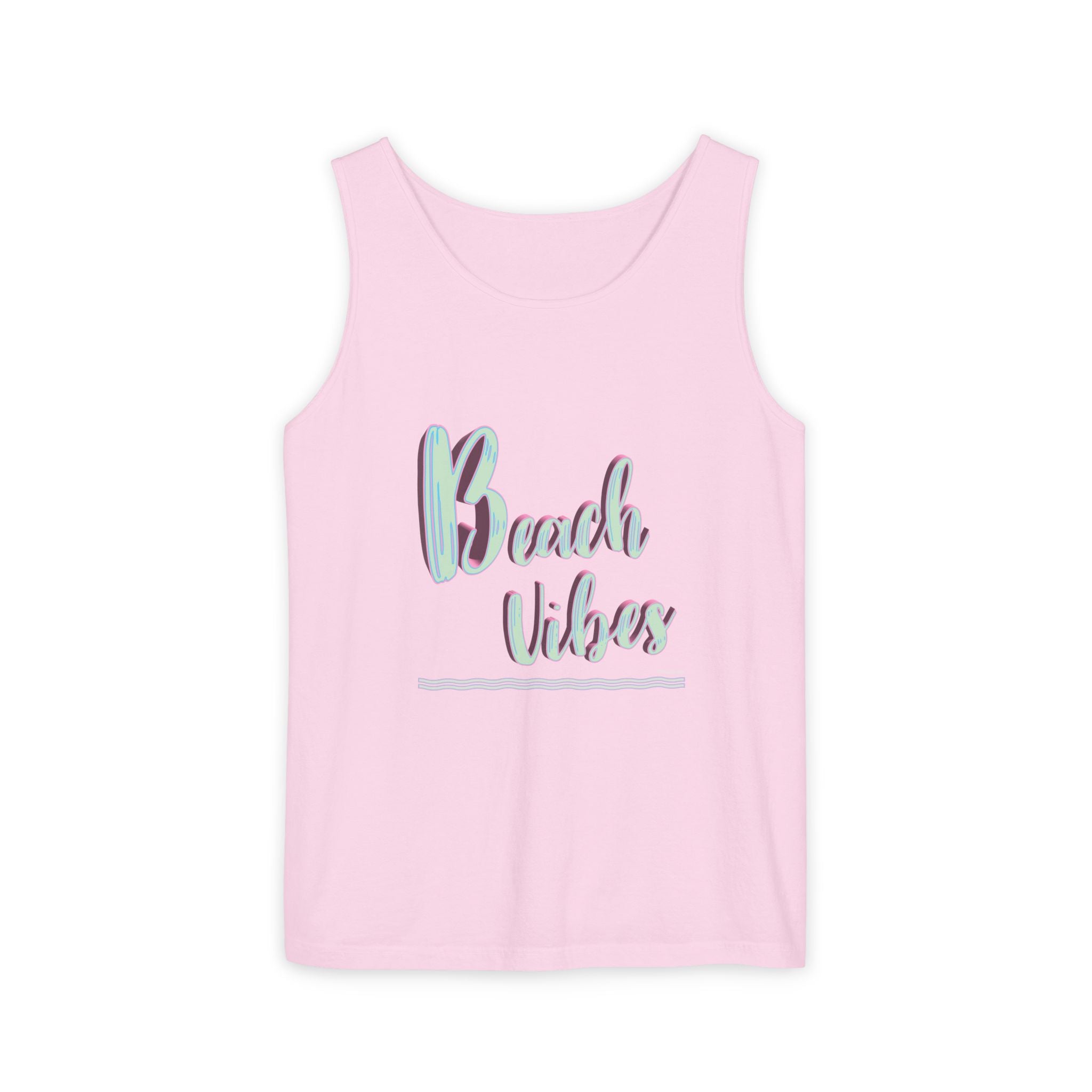 Beach Vibes Graphic Unisex Garment-Dyed Tank Top