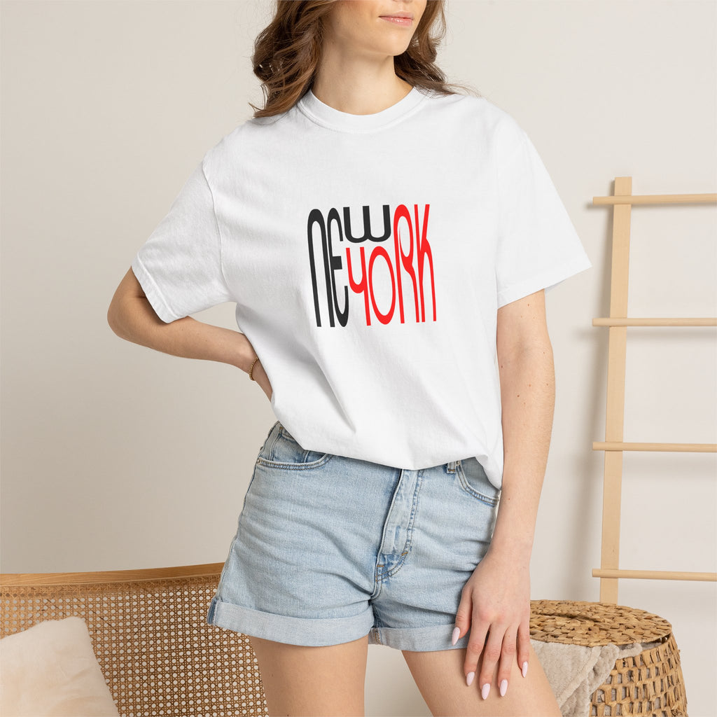 New York Black Red Lettering Unisex Graphic Tee