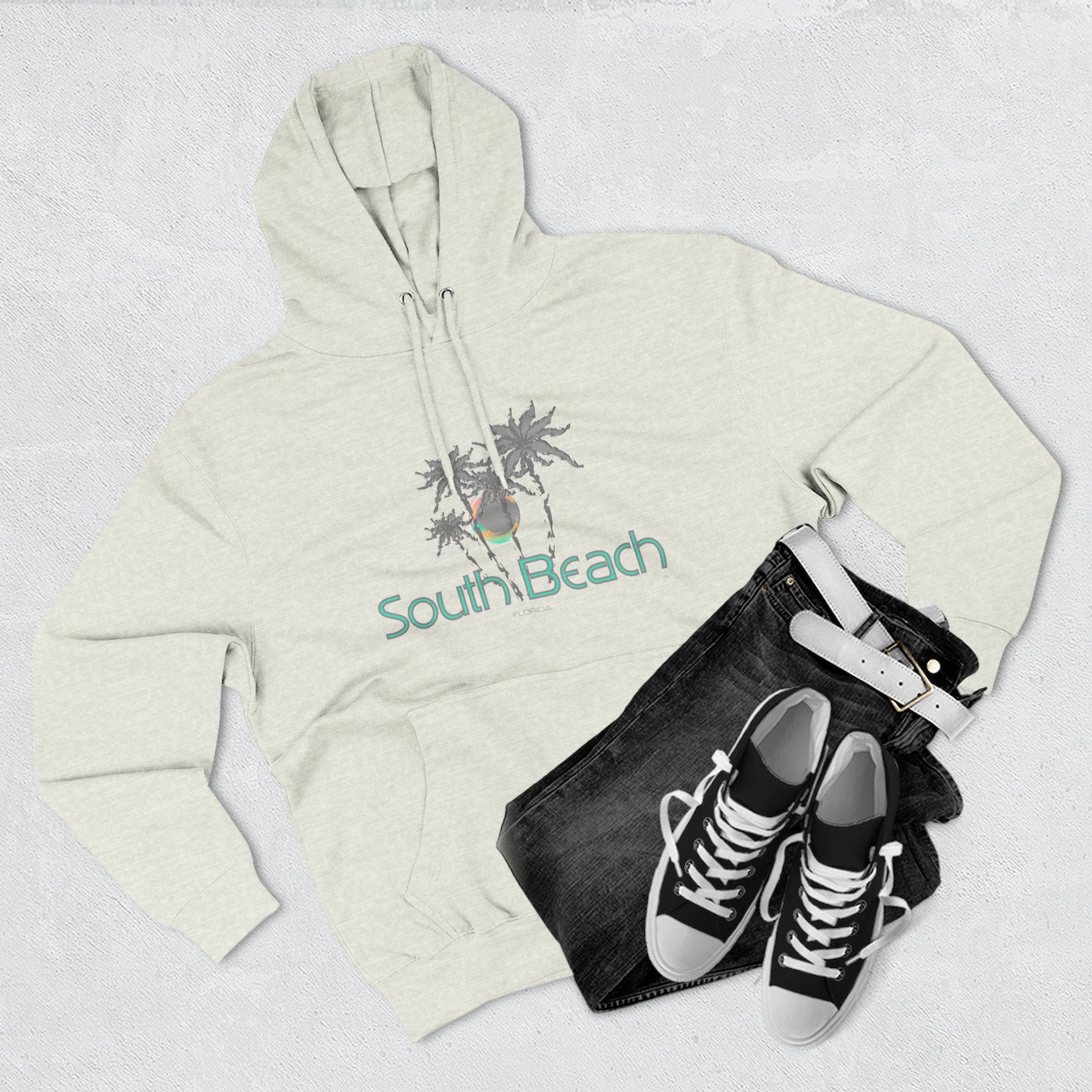 South Beach Miami Palm Tree Graphic Unisex Hoodie