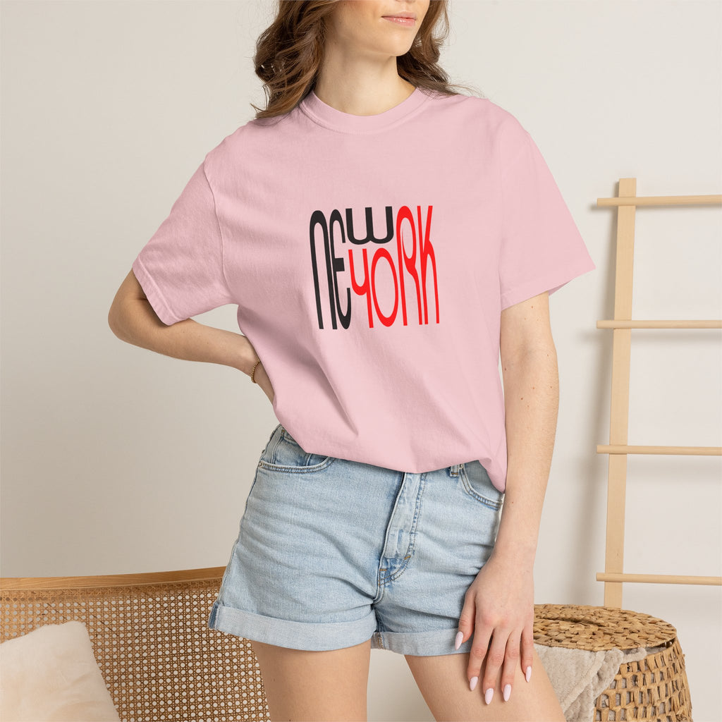 New York Black Red Lettering Unisex Graphic Tee