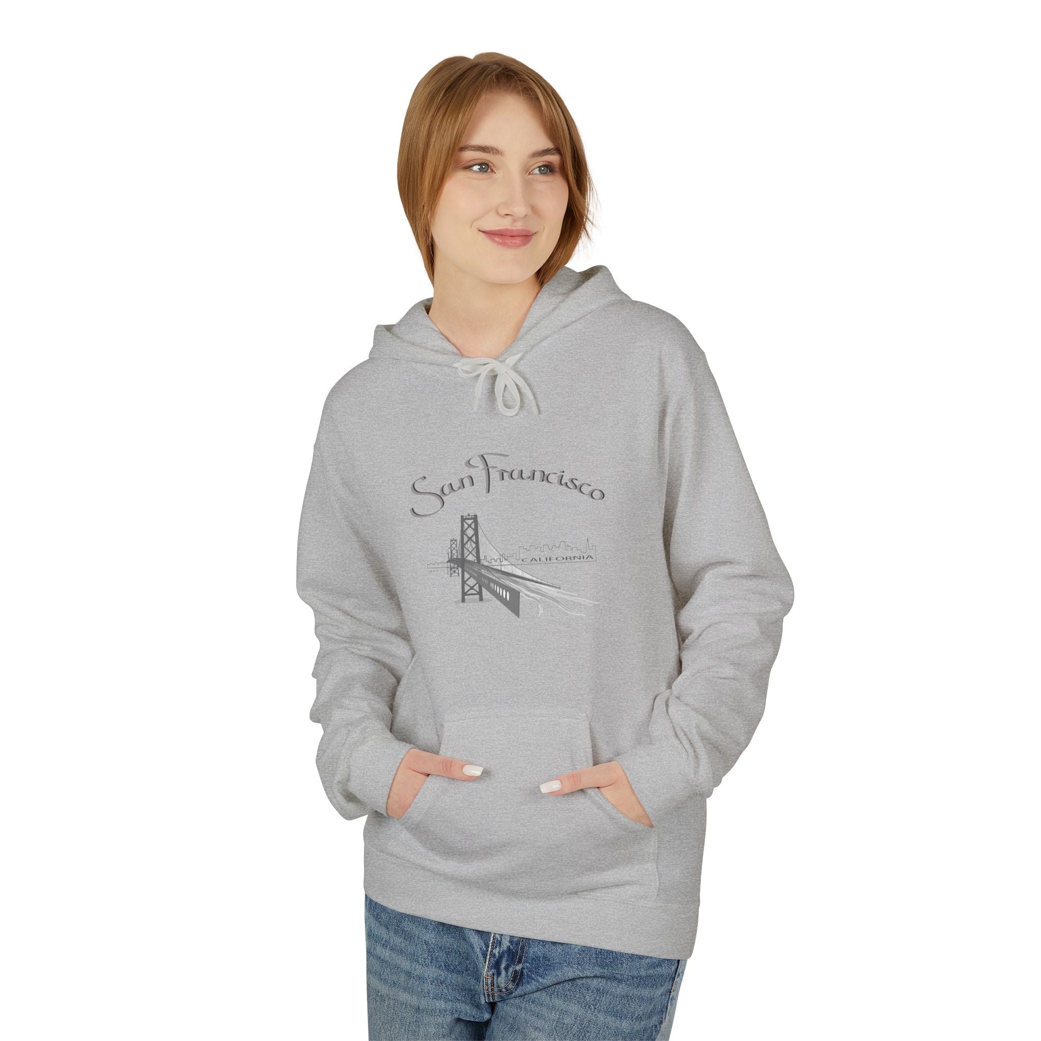 San Francisco Golden Gate Sketch Hoodie — Minimal City Skyline Travel Sweatshirt