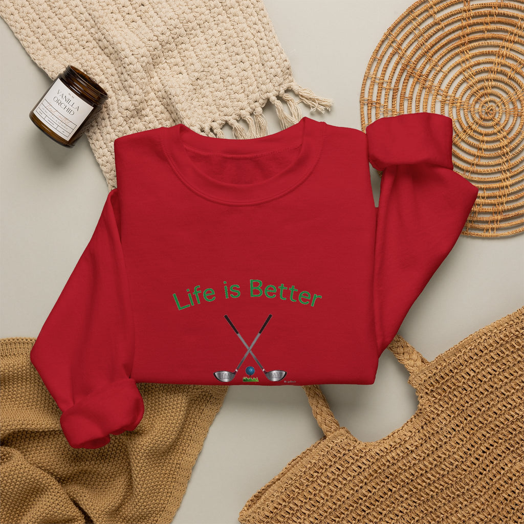 Life Is Better with Golf Graphic Unisex Heavy Blend™ Crewneck Sweatshirt
