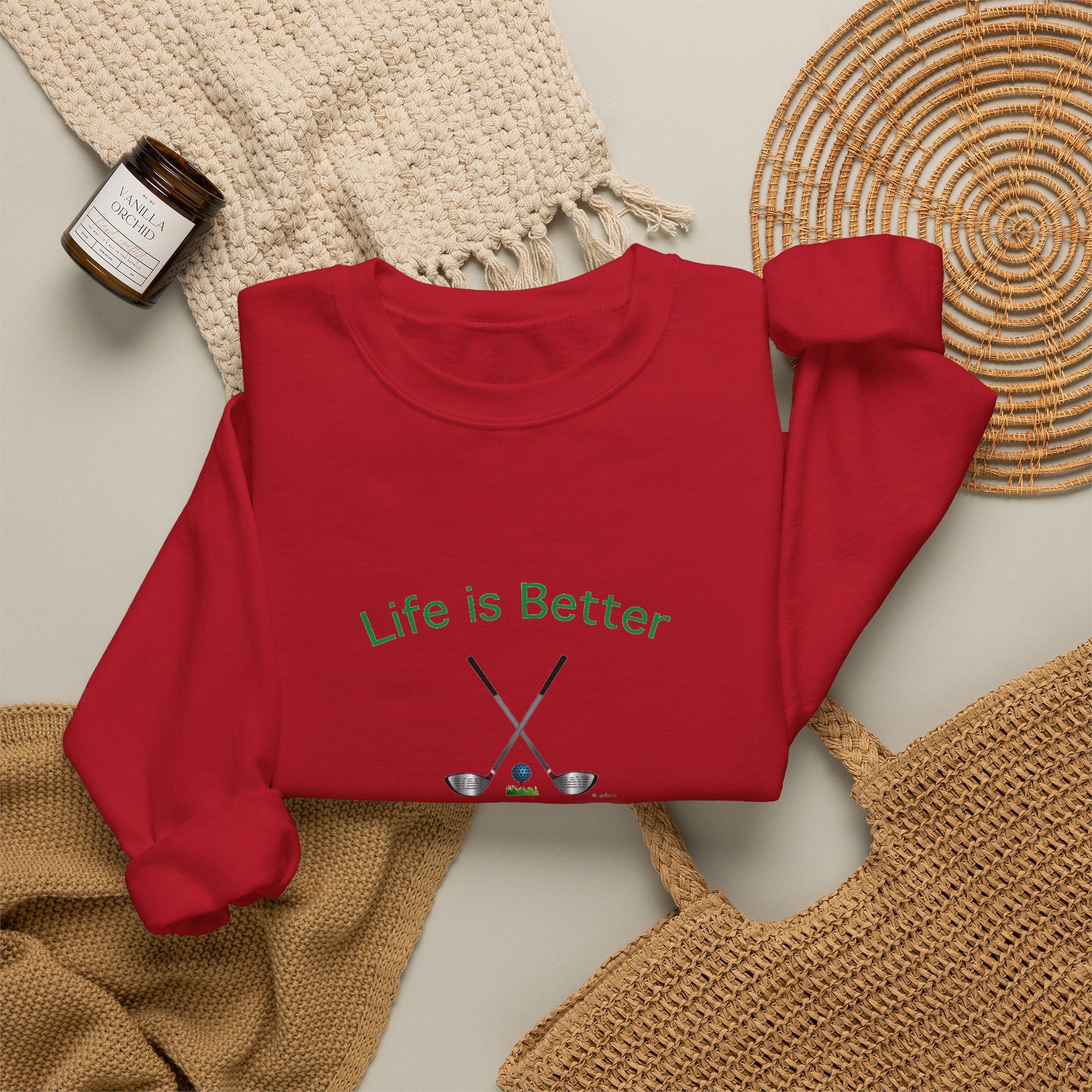 Life Is Better with Golf Graphic Unisex Heavy Blend™ Crewneck Sweatshirt