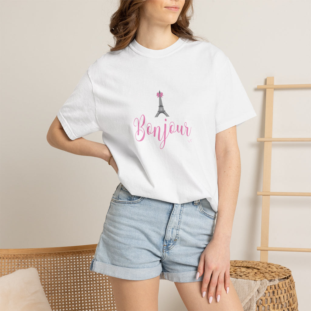 Bonjour Eiffel Tower Graphic T-shirt