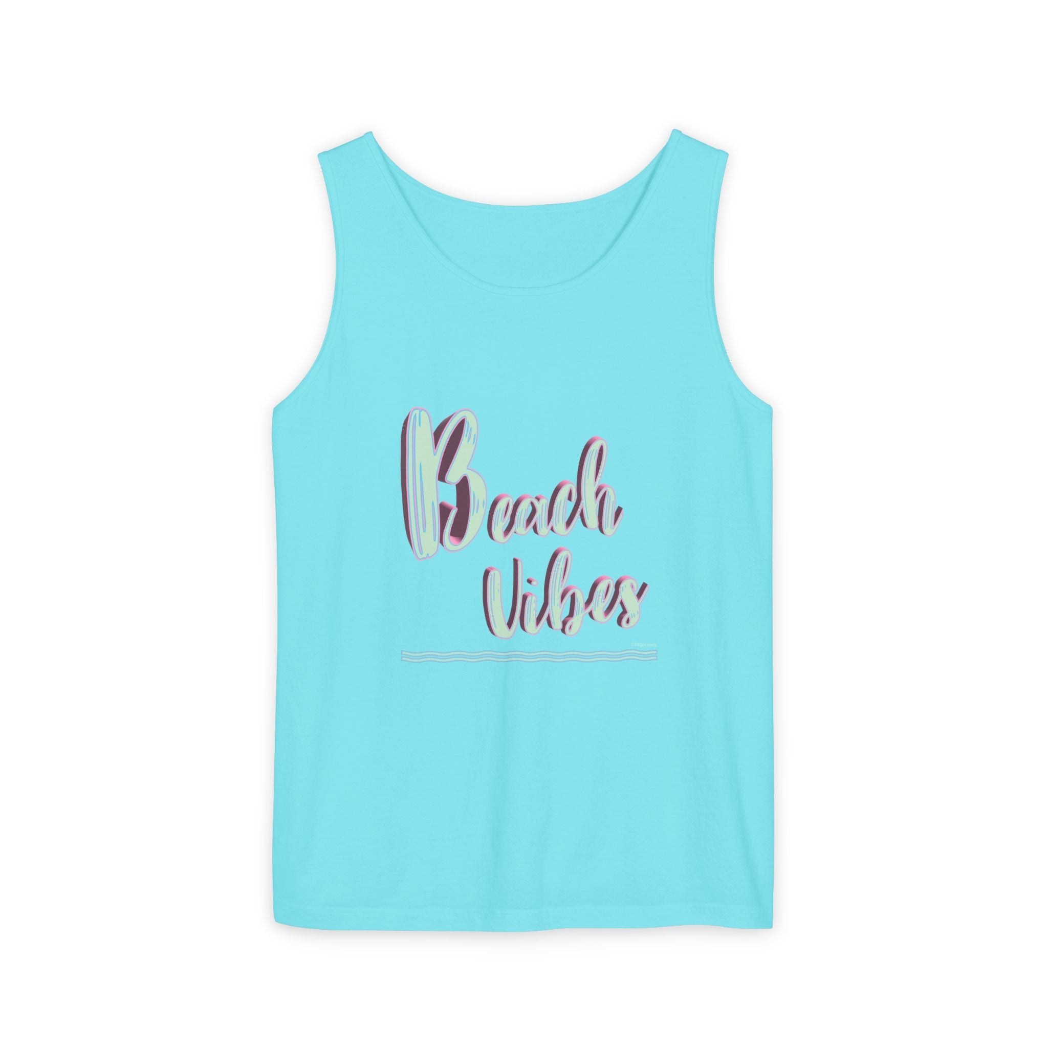 Beach Vibes Graphic Unisex Garment-Dyed Tank Top