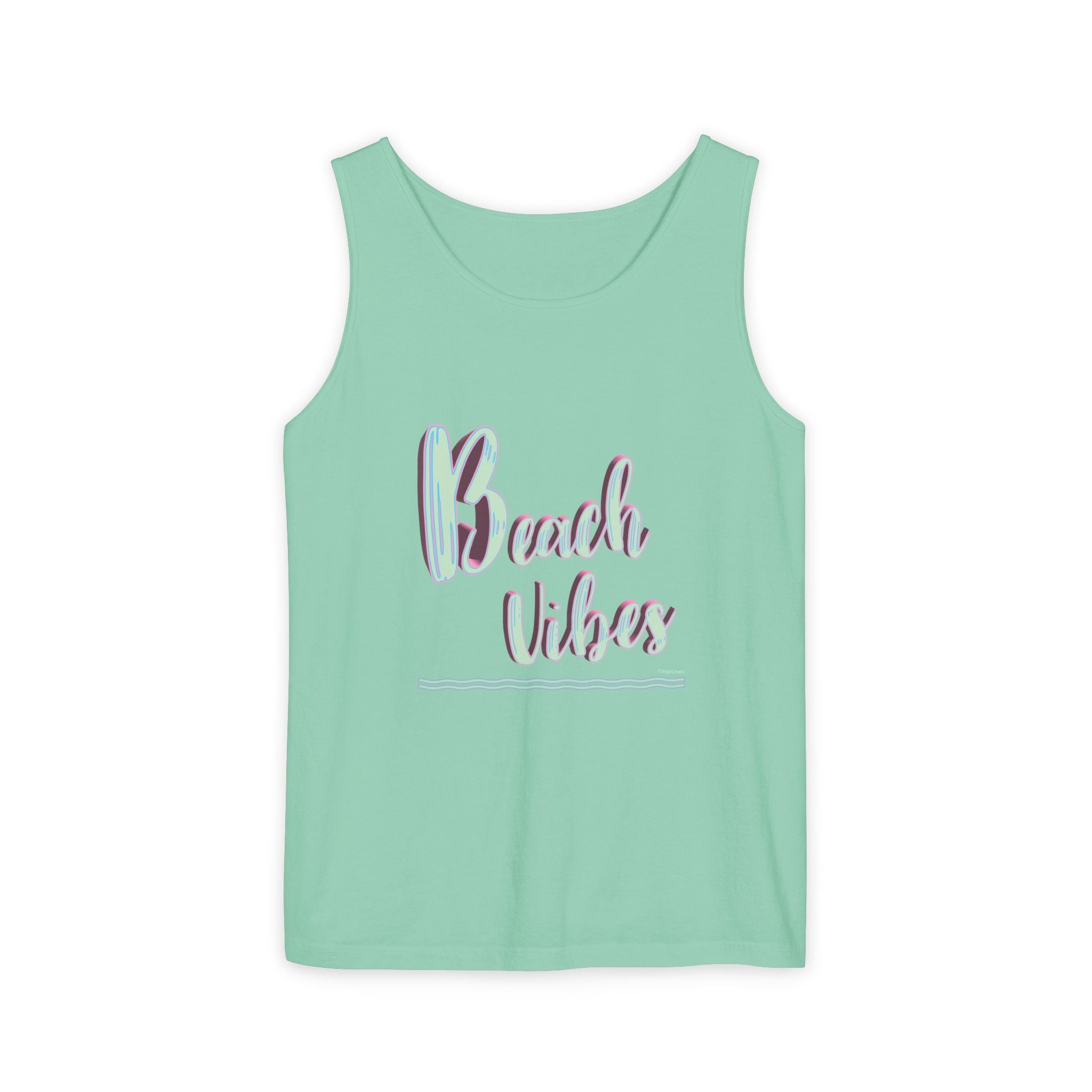 Beach Vibes Graphic Unisex Garment-Dyed Tank Top