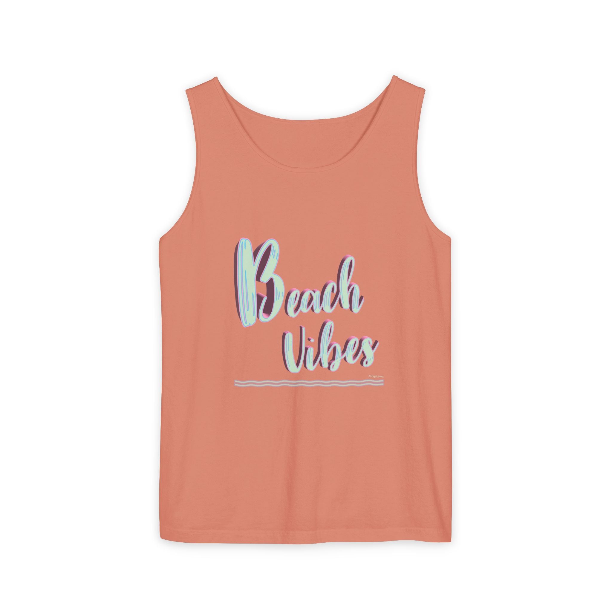 Beach Vibes Graphic Unisex Garment-Dyed Tank Top