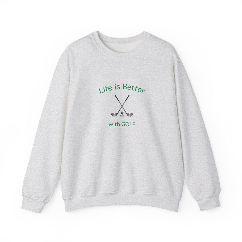 Life Is Better with Golf Graphic Unisex Heavy Blend™ Crewneck Sweatshirt