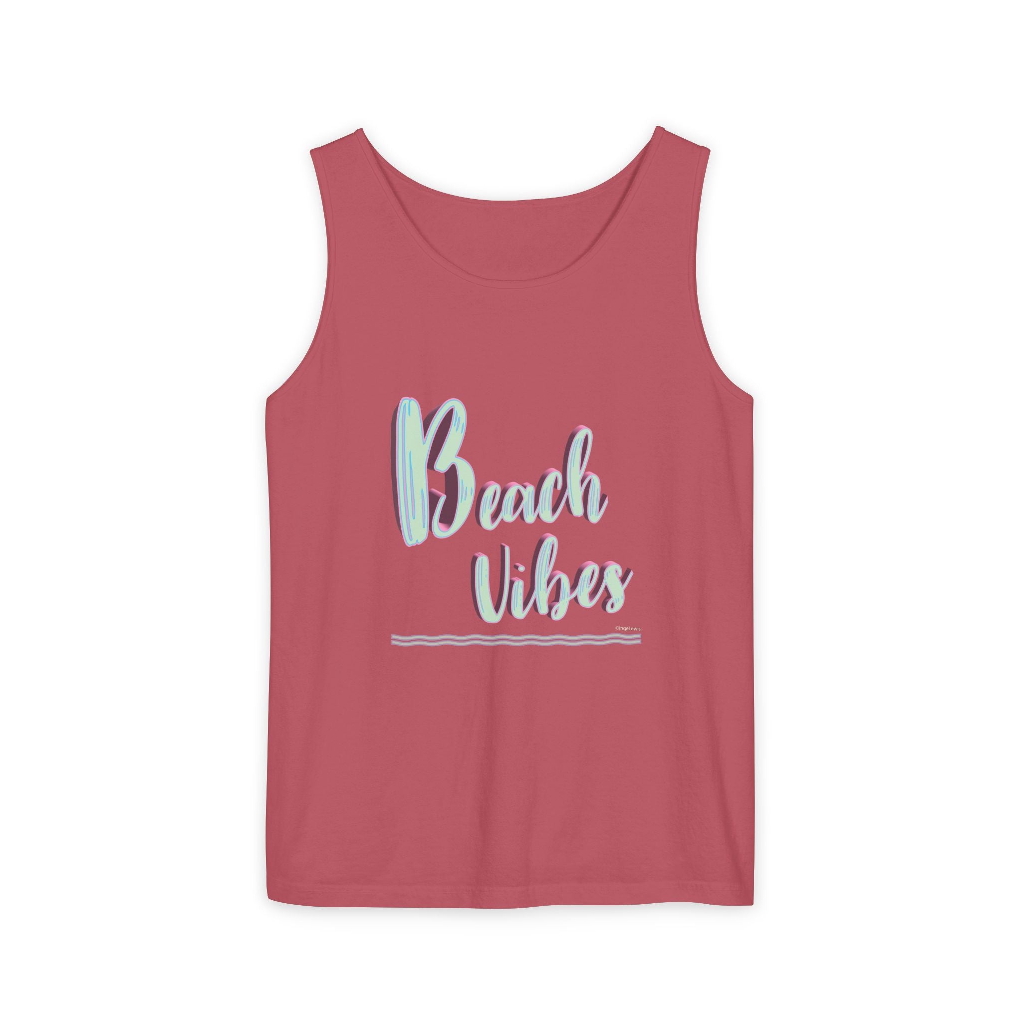 Beach Vibes Graphic Unisex Garment-Dyed Tank Top