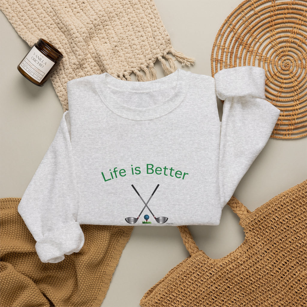 Life Is Better with Golf Graphic Unisex Heavy Blend™ Crewneck Sweatshirt