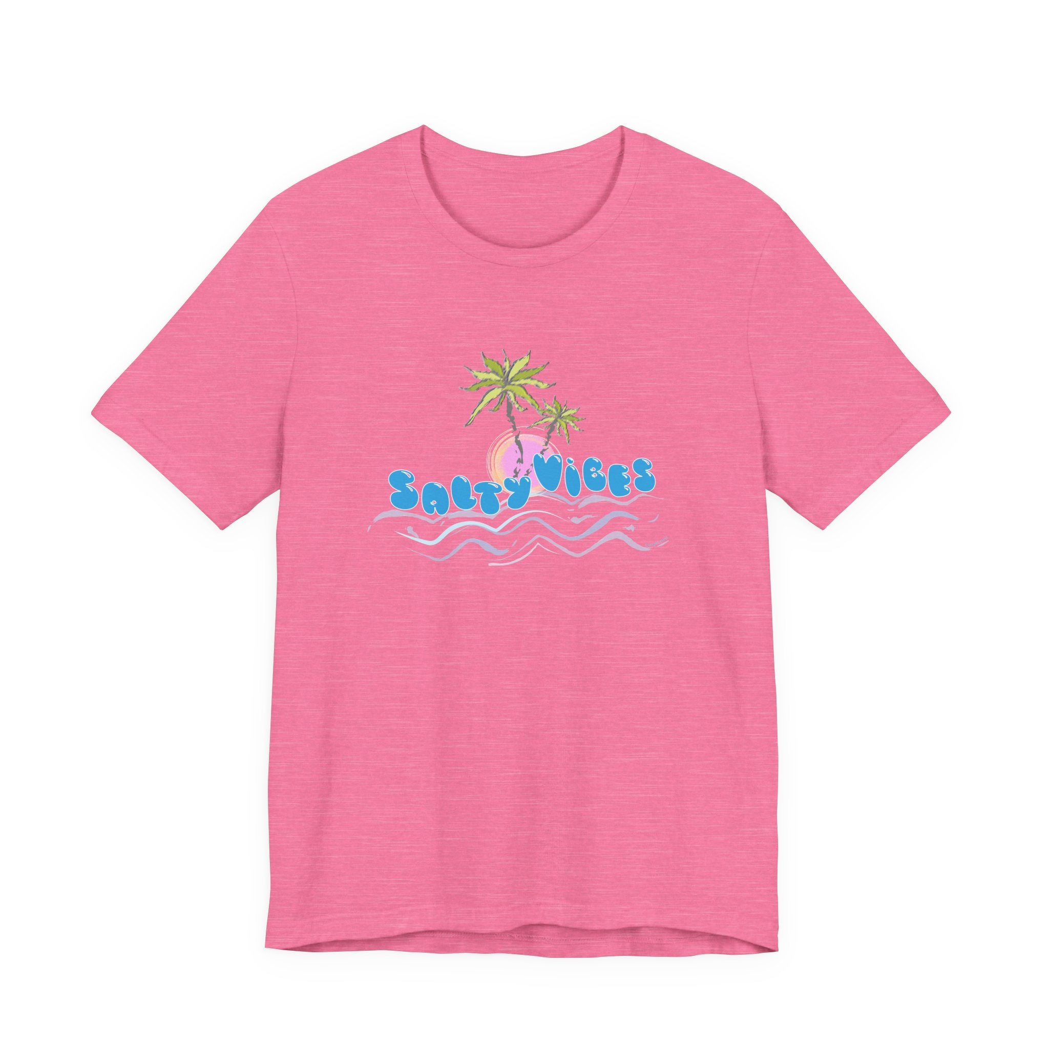 Salty Vibes Palm Trees Beach Graphic Unisex Short Sleeve Tee