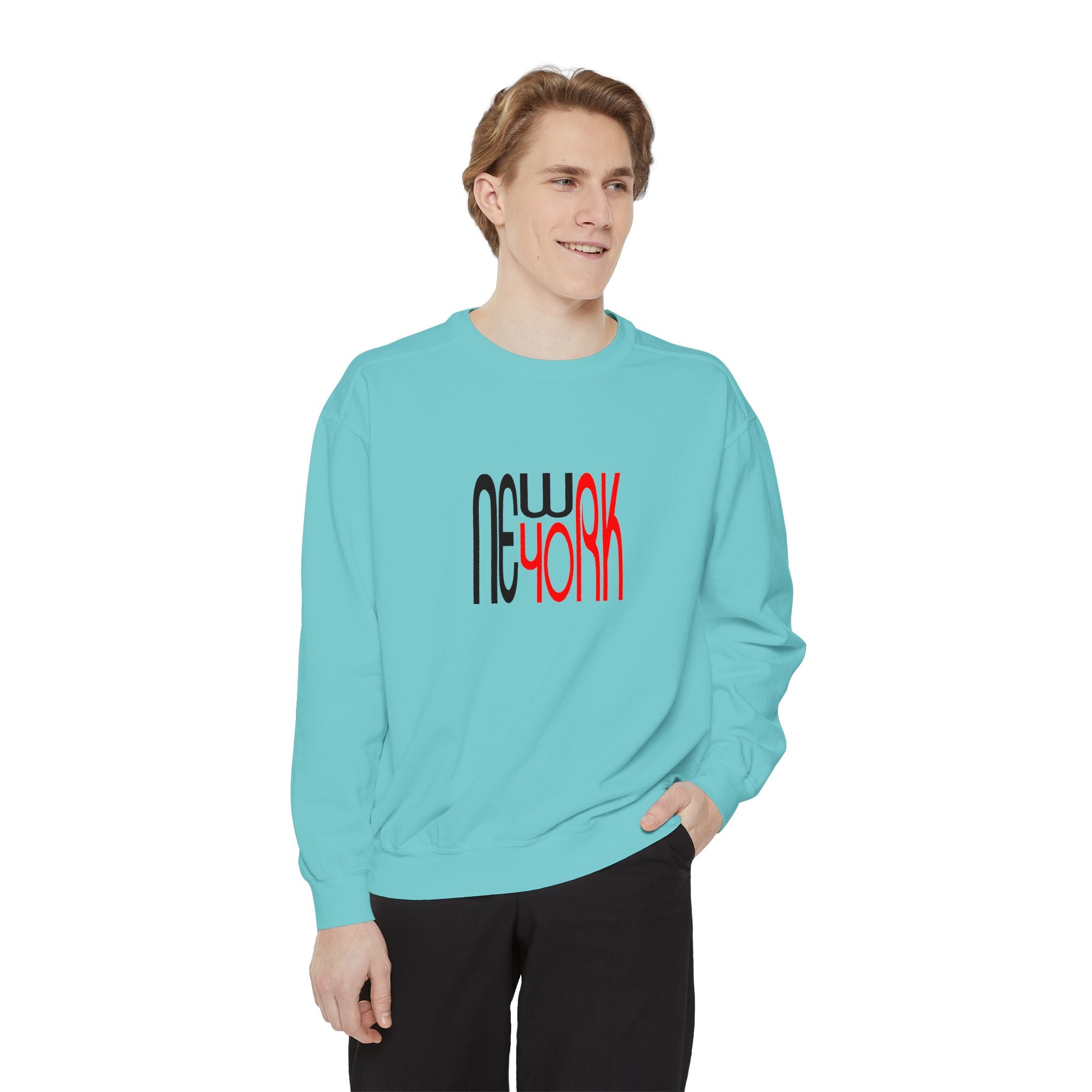 New York Black Red Lettering Graphic Unisex Sweatshirt