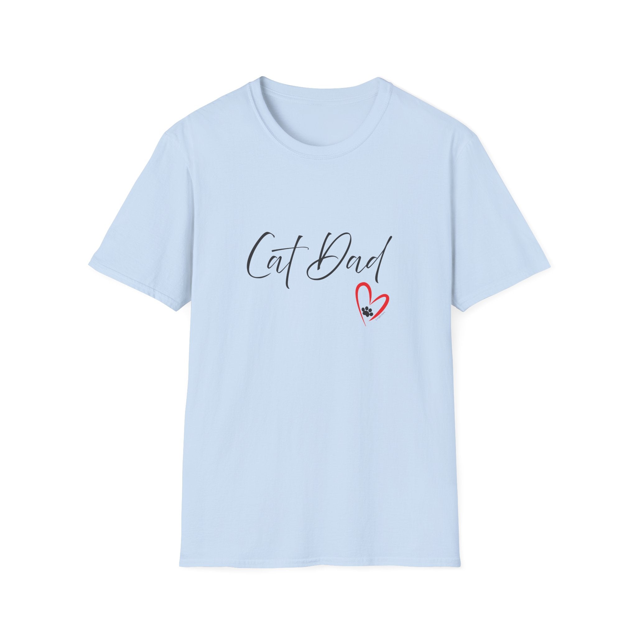 Cat Dad Heart Paw Graphic T-Shirt