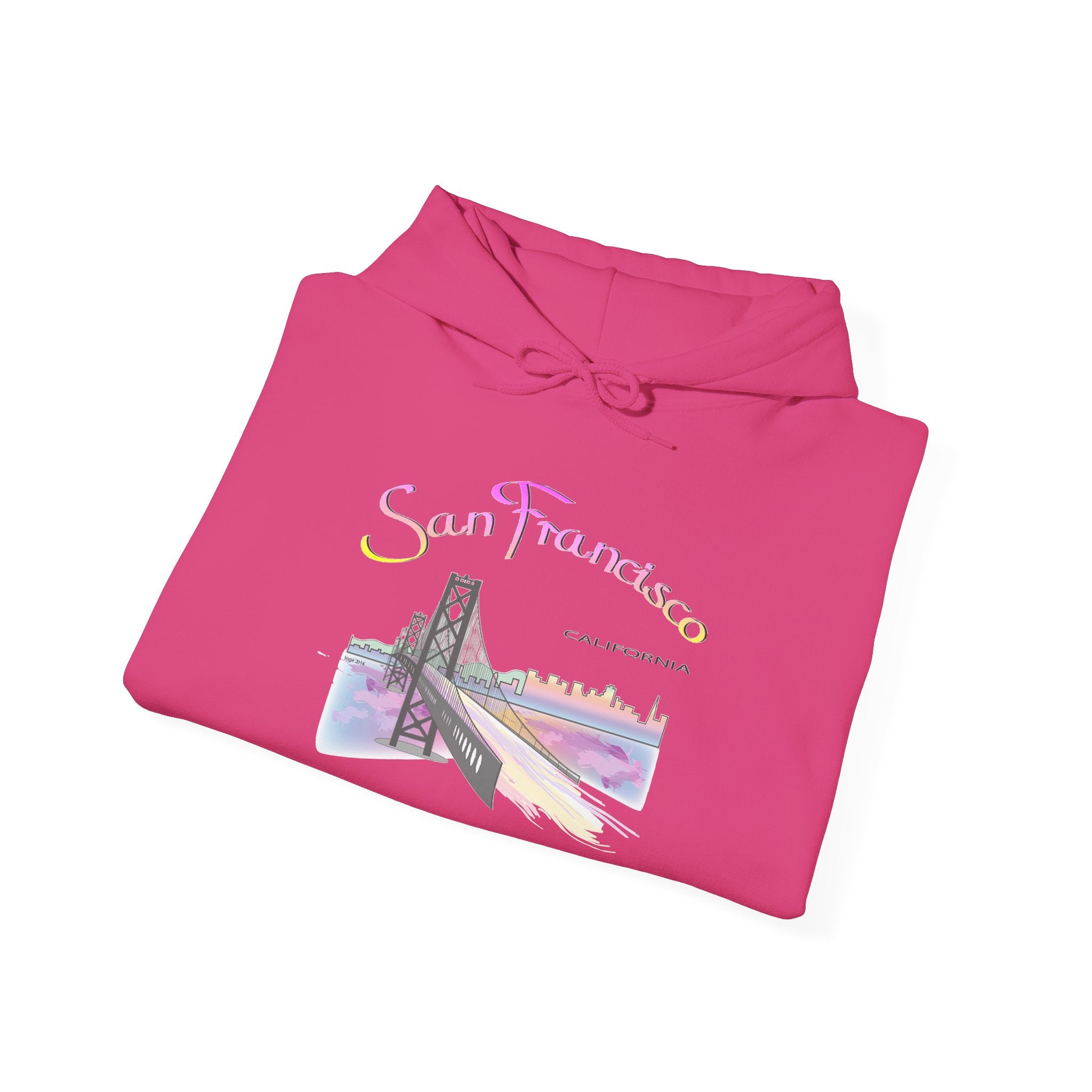 San Francisco Rainbow Bridge Graphic Hoodie - Unisex Heavy Blend™ Hooded Sweatshirt