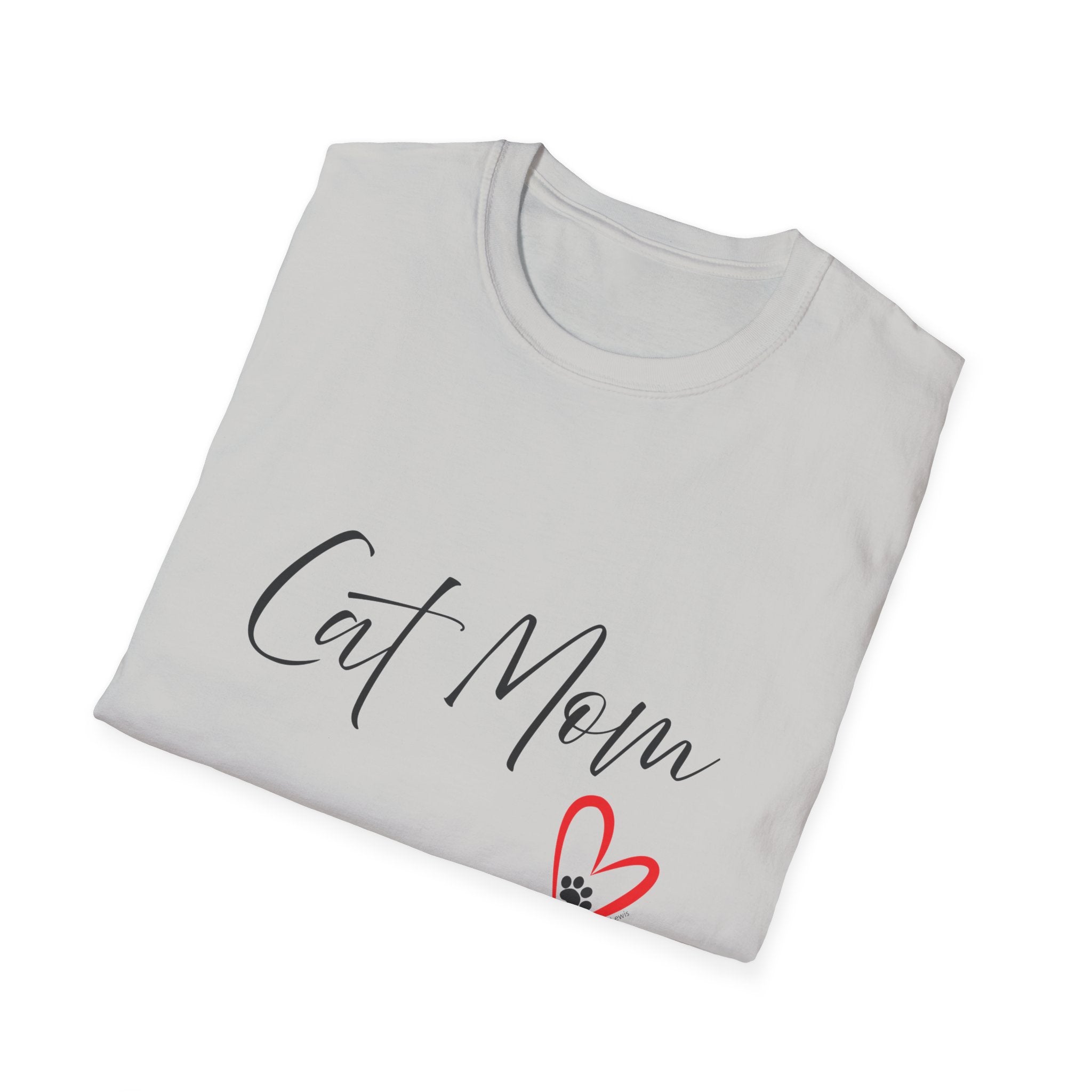 Cat Mom Heart Graphic Tee
