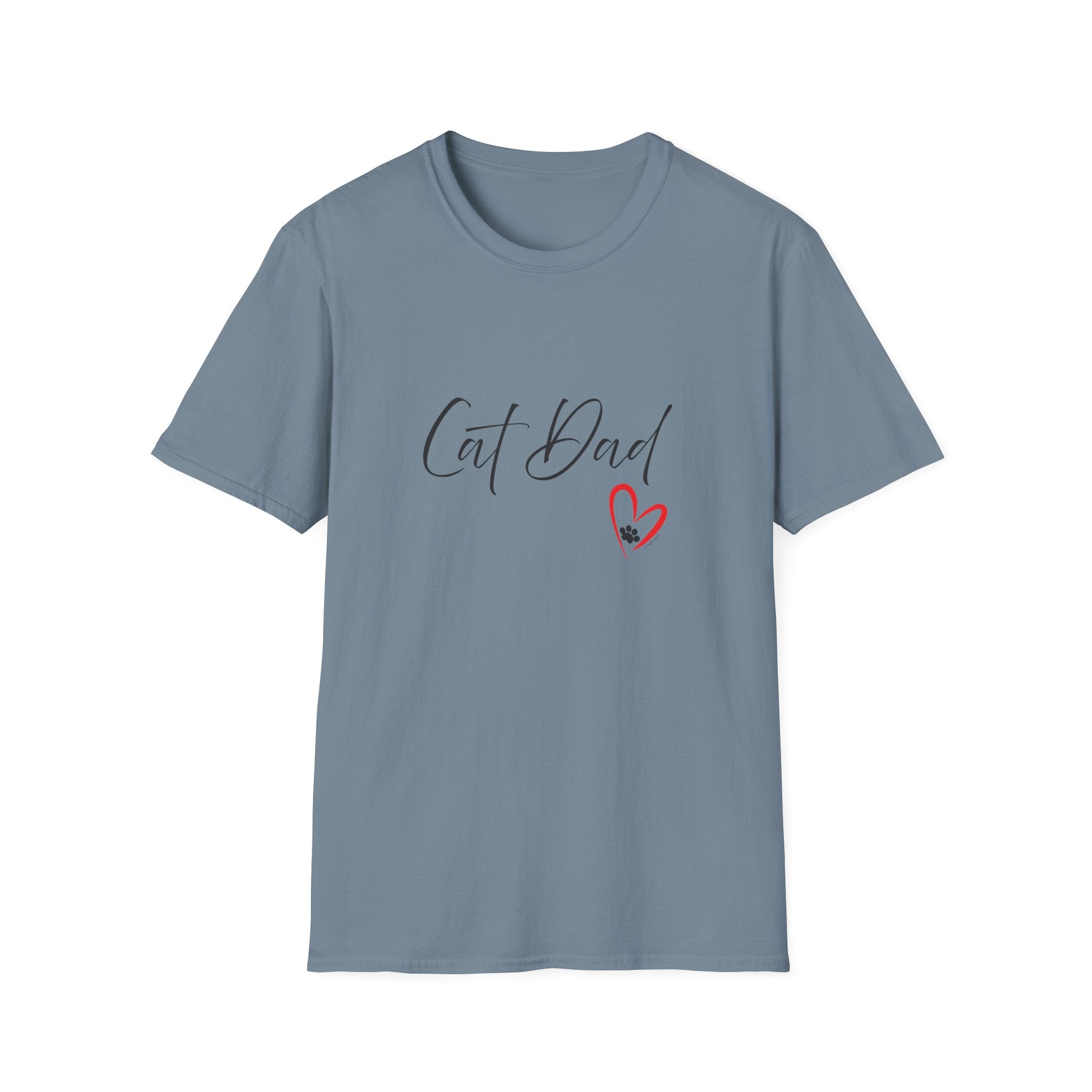 Cat Dad Heart Paw Graphic T-Shirt