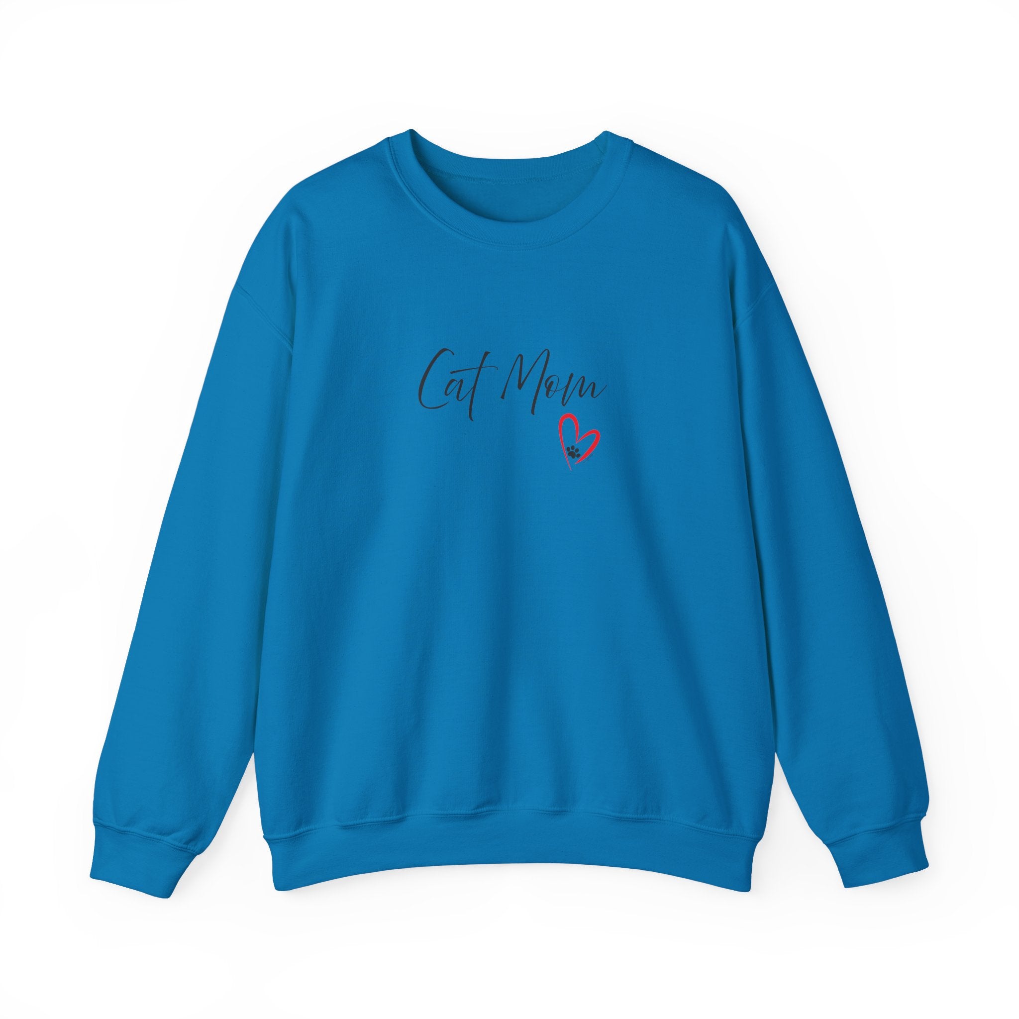 Cat Mom Heart Unisex Crewneck Sweatshirt