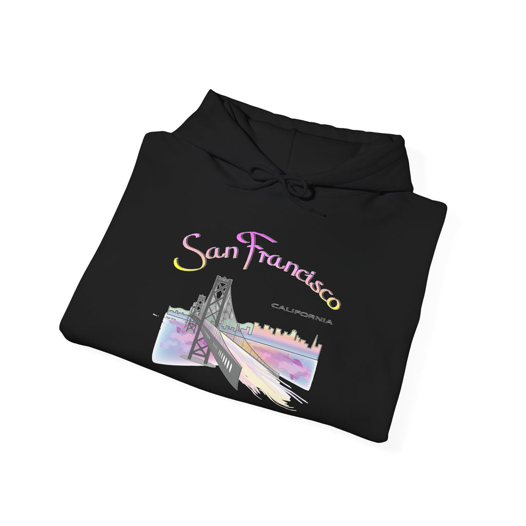 San Francisco Rainbow Bridge Graphic Hoodie - Unisex Heavy Blend™ Hooded Sweatshirt