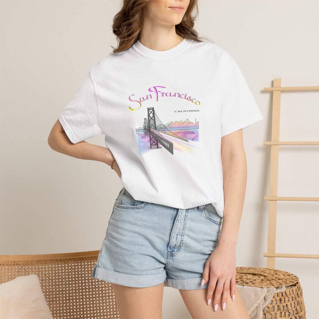 San Francisco Rainbow Golden Gate Bridge Graphic Unisex T-shirt