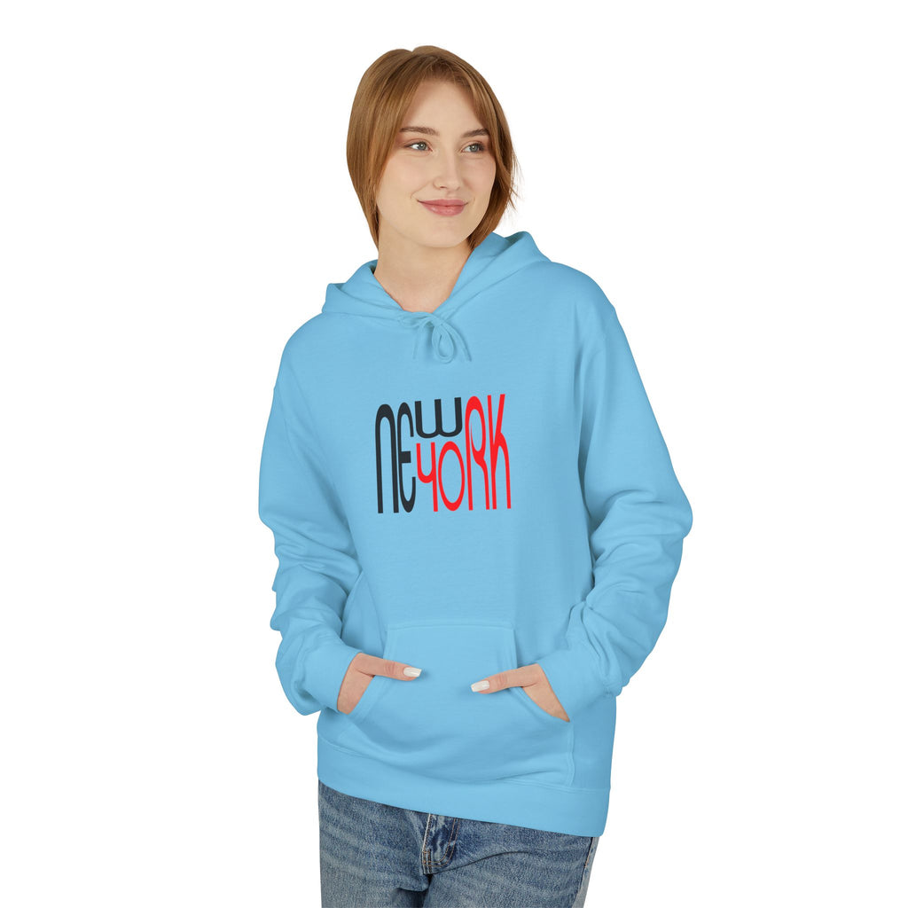 New York Retro Red Black Typography HoodieUnisex Hoodie