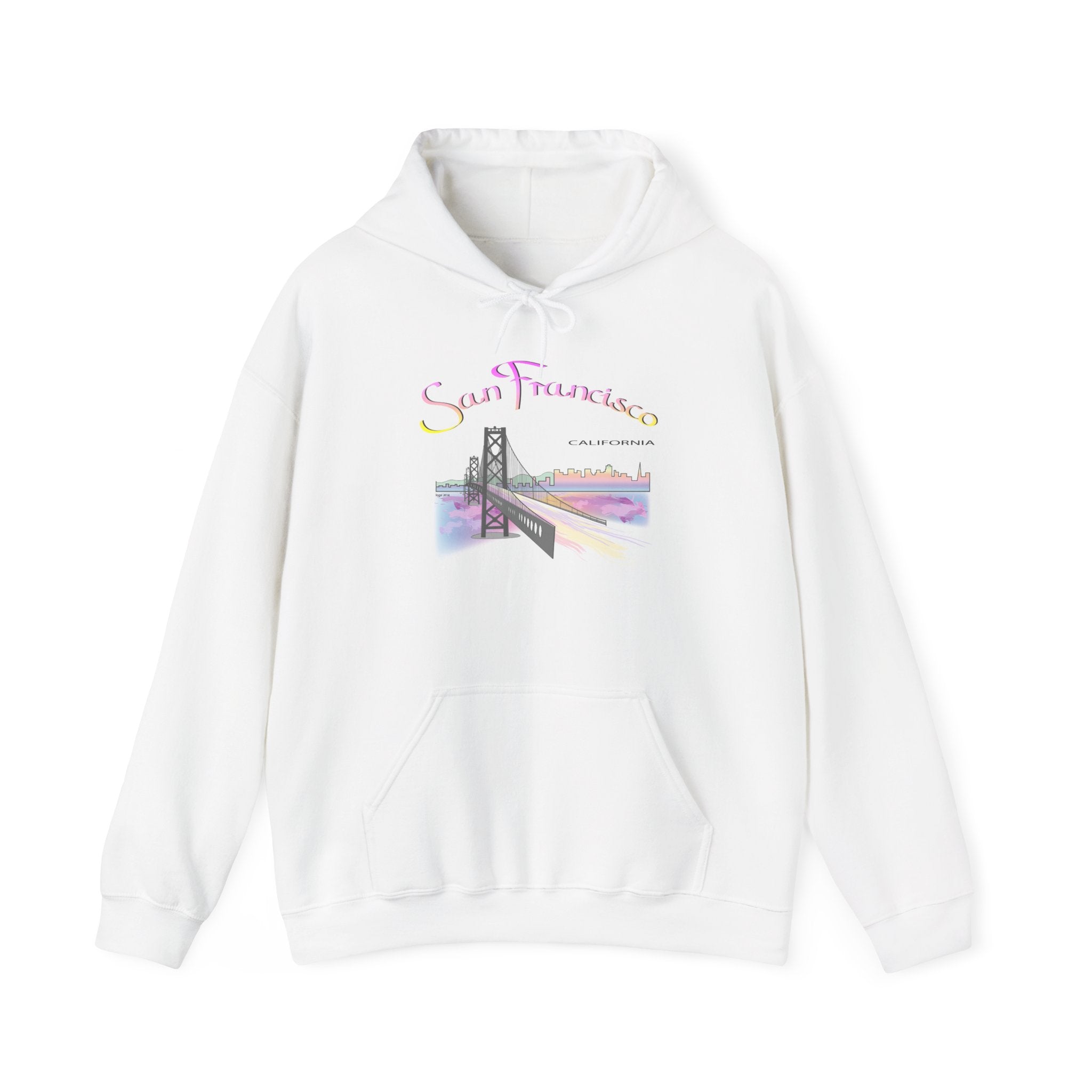 San Francisco Rainbow Bridge Graphic Hoodie - Unisex Heavy Blend™ Hooded Sweatshirt