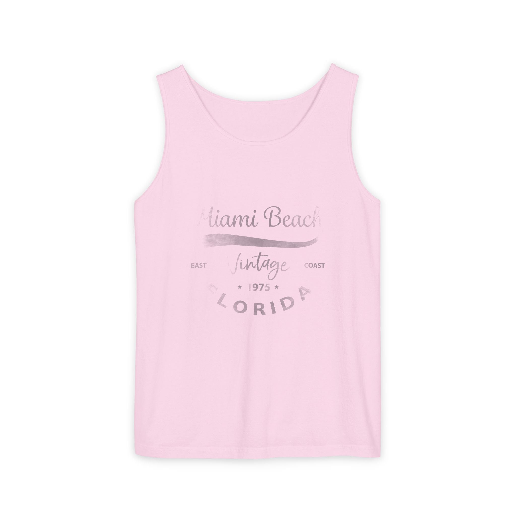Miami Beach Vintage Graphic Tee Unisex Garment-Dyed Tank Top