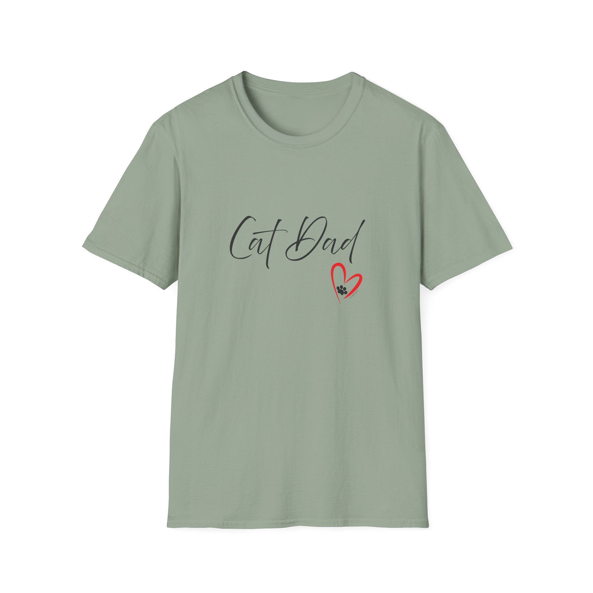 Cat Dad Heart Paw Graphic T-Shirt