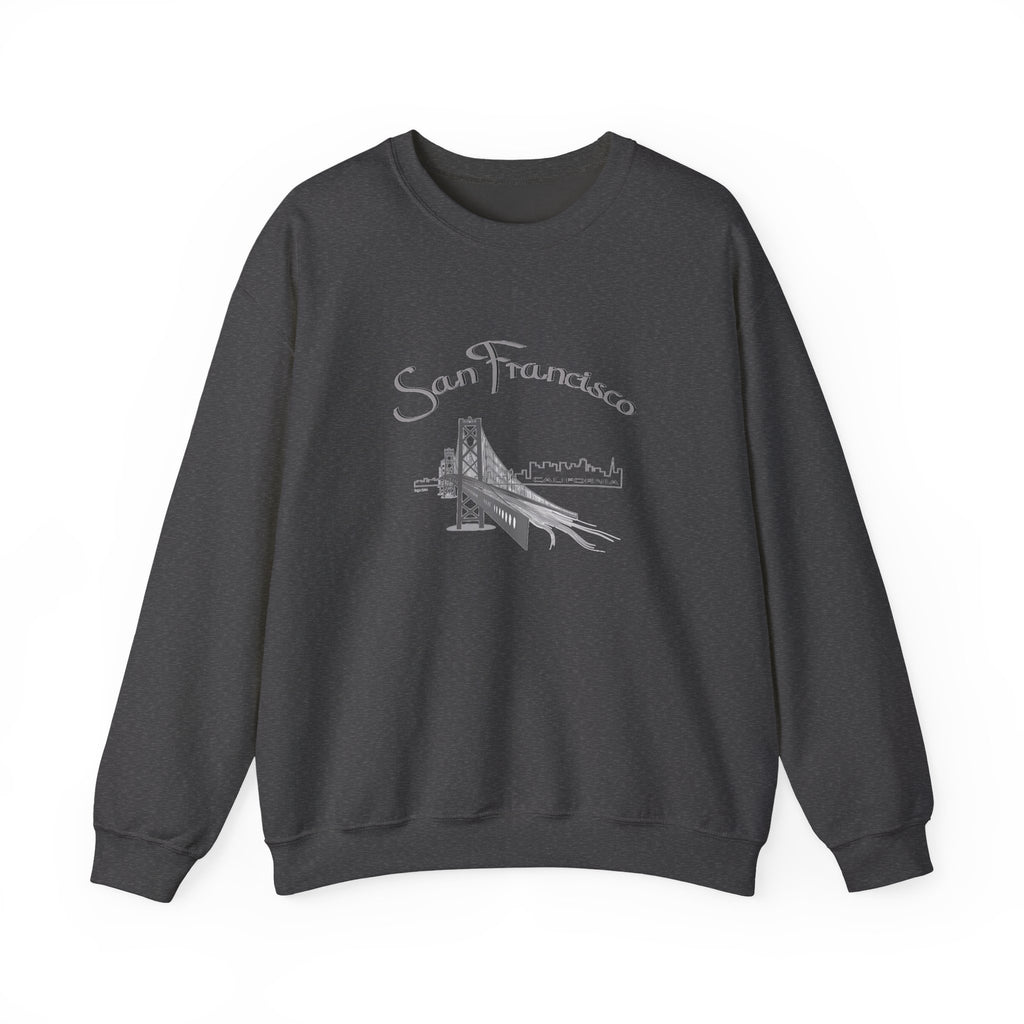 San Francisco Bridge Crewneck Sweatshirt — Vintage City Skyline Pullover