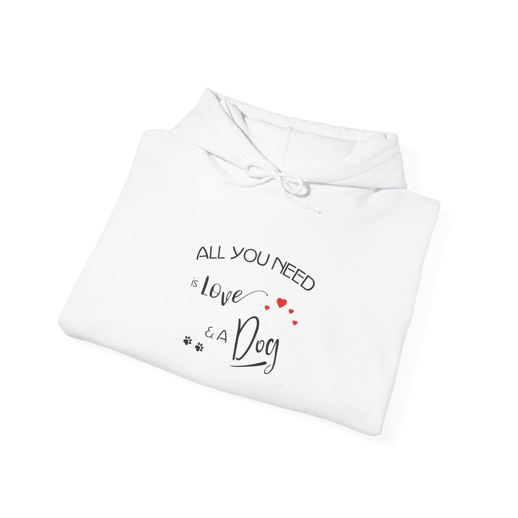 All You Need Is Love and a Dog Graphic Hoodie - Unisex Heavy Blend™ Hooded Sweatshirt