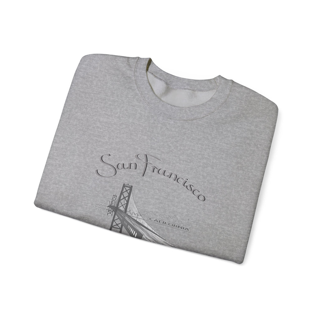 San Francisco Bridge Crewneck Sweatshirt — Vintage City Skyline Pullover