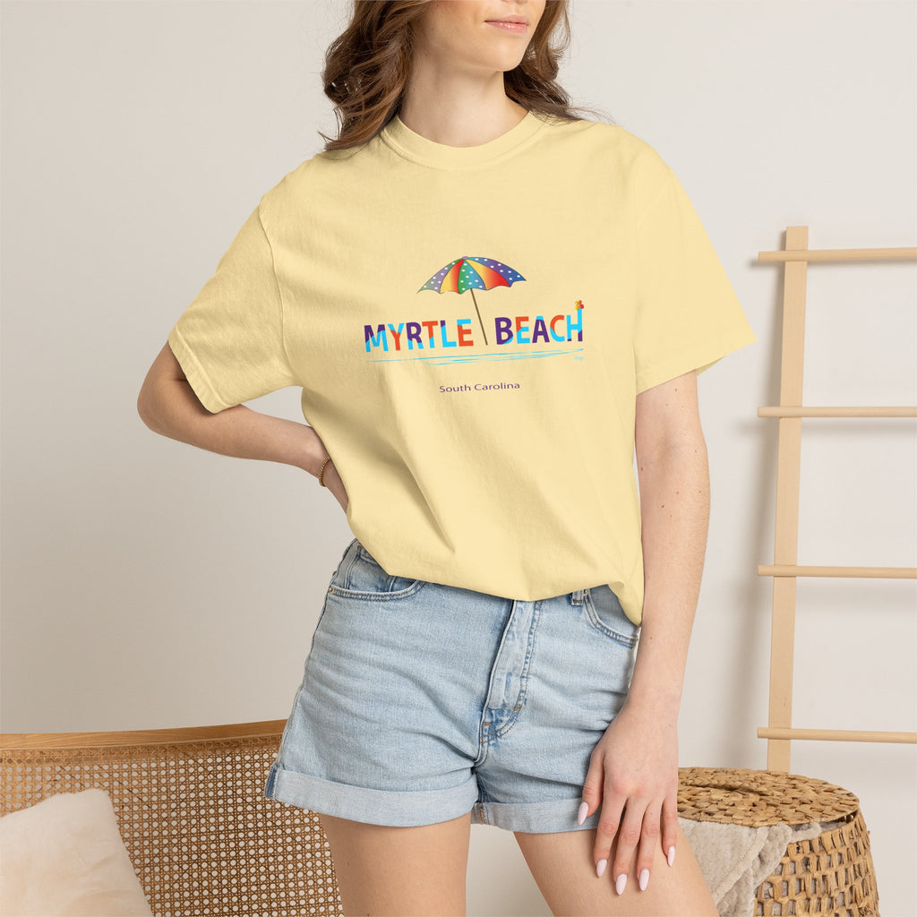 Myrtle Beach South Carolina Graphic Unisex Garment-Dyed T-shirt