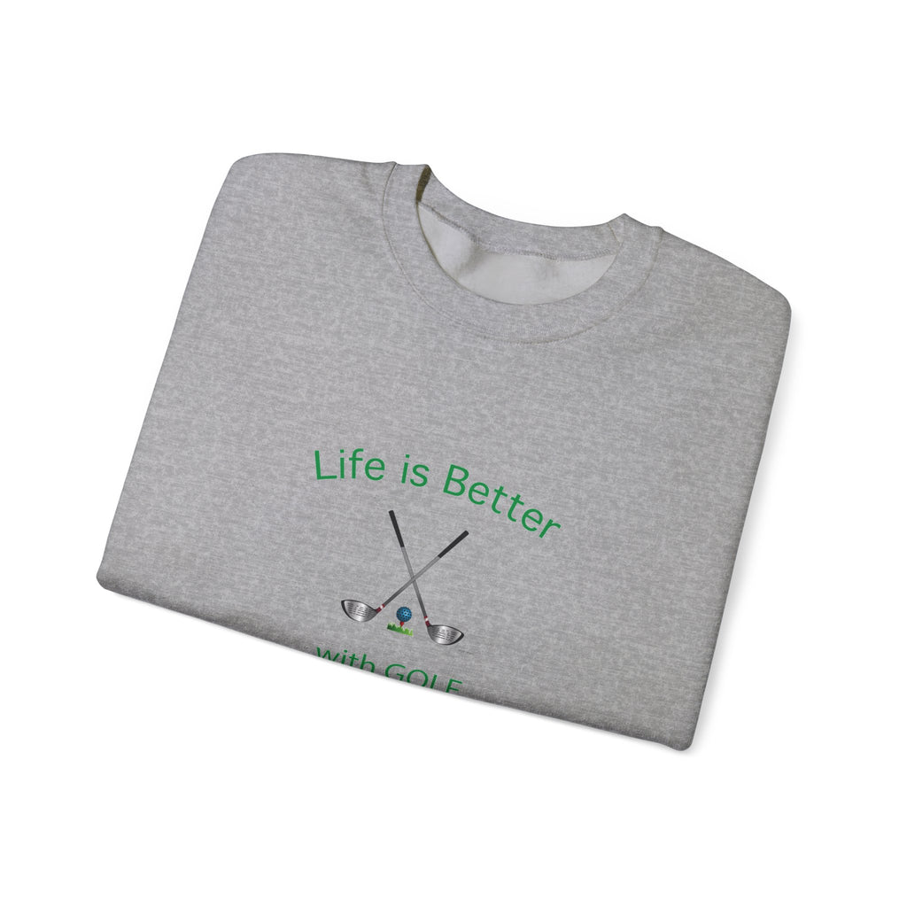 Life Is Better with Golf Graphic Unisex Heavy Blend™ Crewneck Sweatshirt