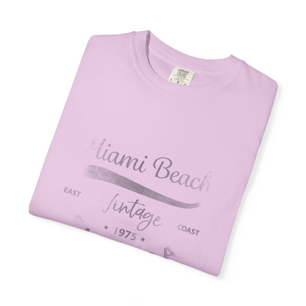 Miami Beach Florida Vintage Graphic Unisex Garment-Dyed T-shirt