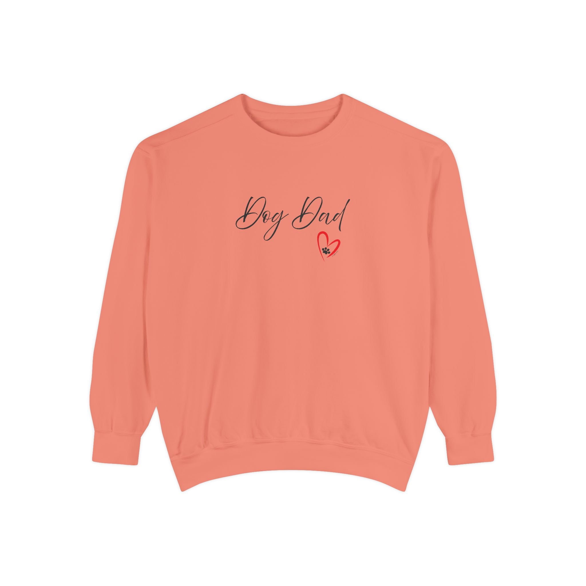 Dog Dad Heart Graphic Hoodie Garment-Dyed Sweatshirt