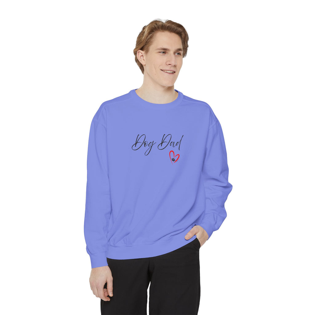 Dog Dad Heart Graphic Hoodie Garment-Dyed Sweatshirt