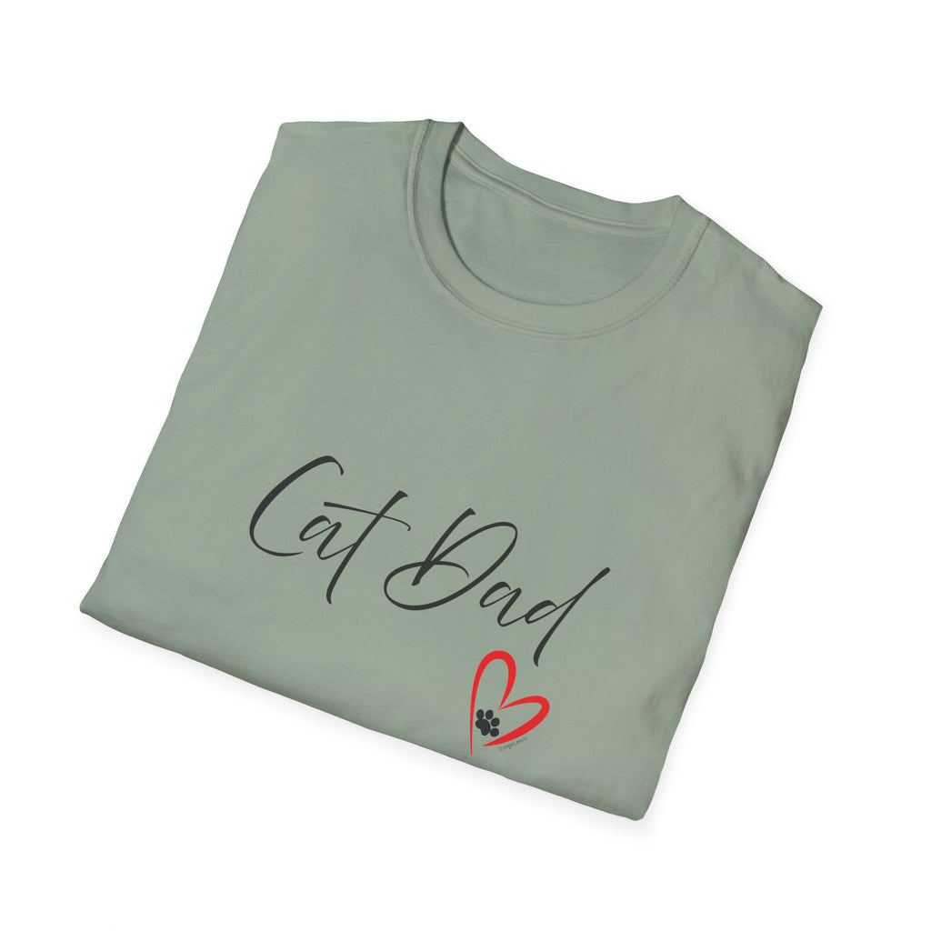 Cat Dad Heart Paw Graphic T-Shirt