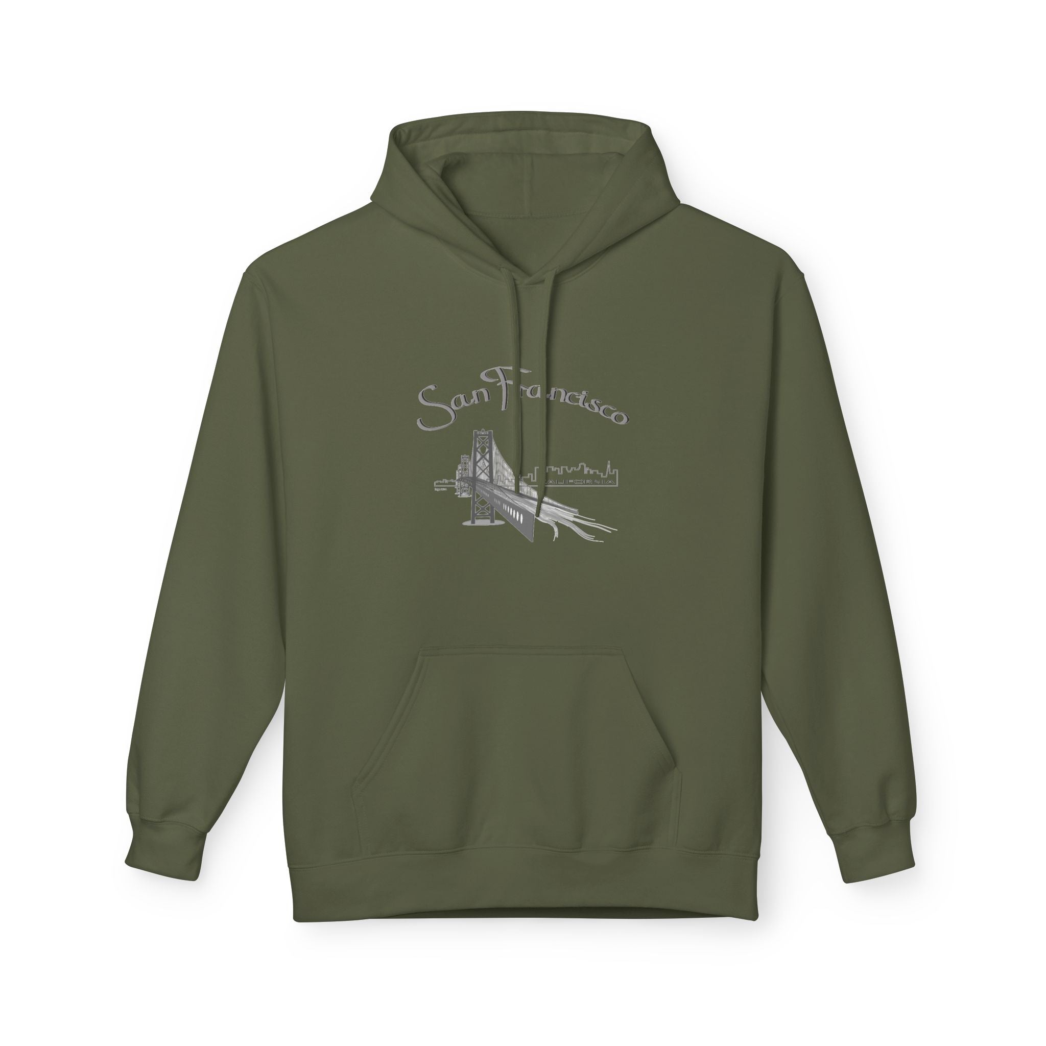 San Francisco Golden Gate Sketch Hoodie — Minimal City Skyline Travel Sweatshirt