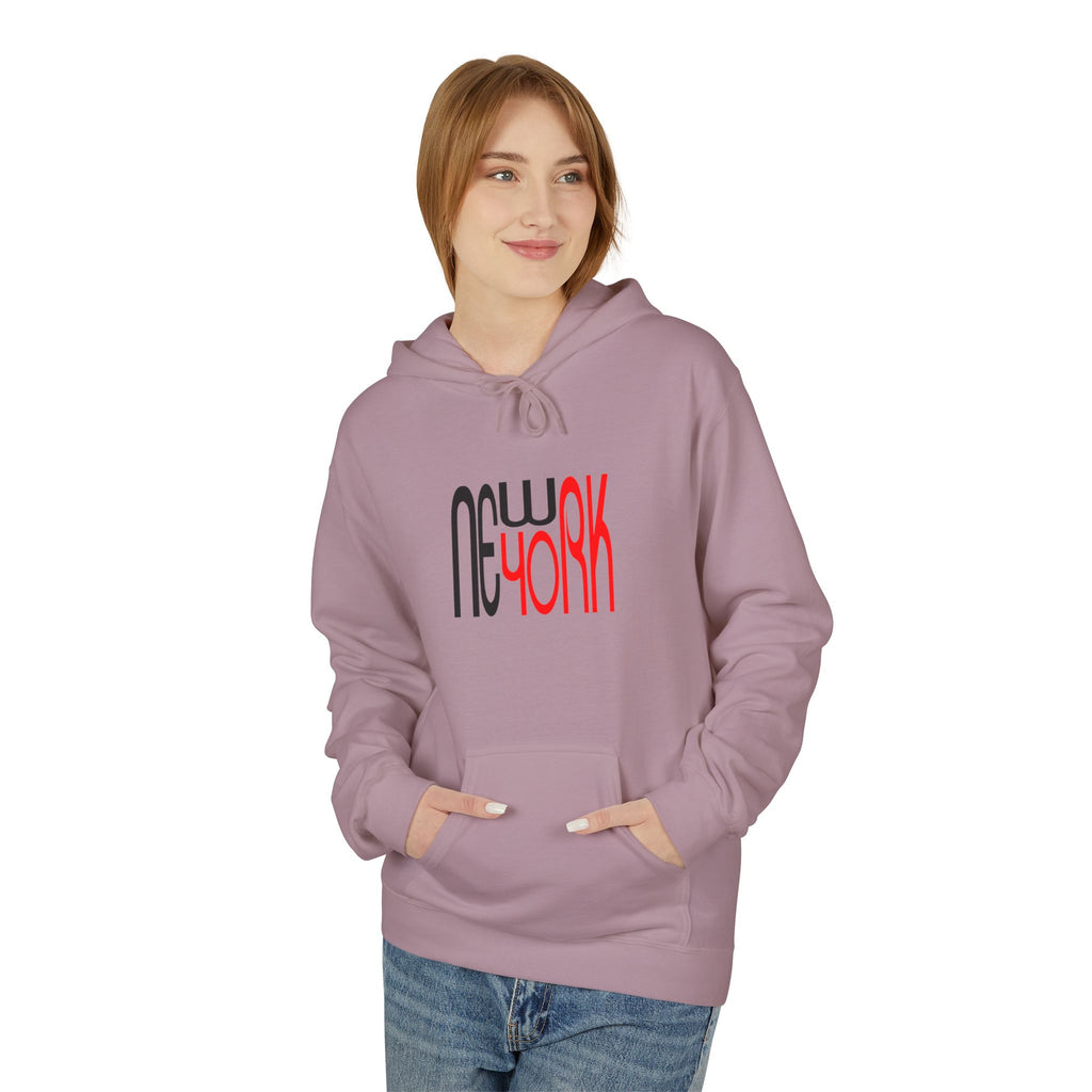 New York Retro Red Black Typography HoodieUnisex Hoodie